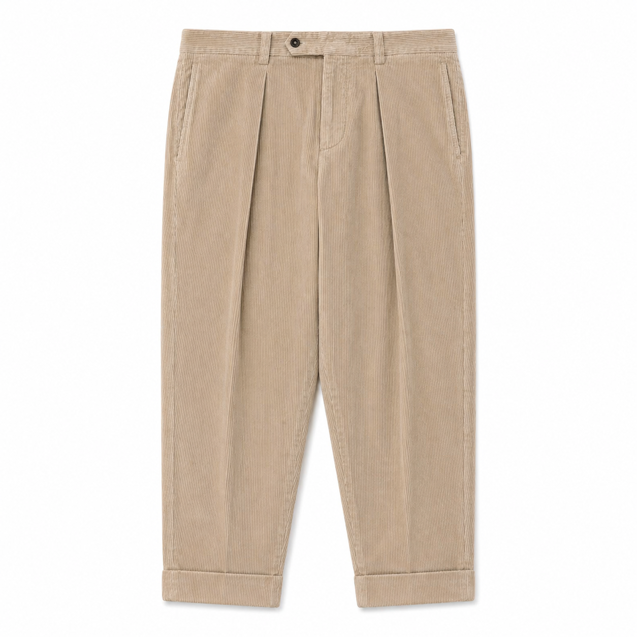Pantaloni Chino FRESH Camogli in Velluto a Coste con Pieghe colore Beige