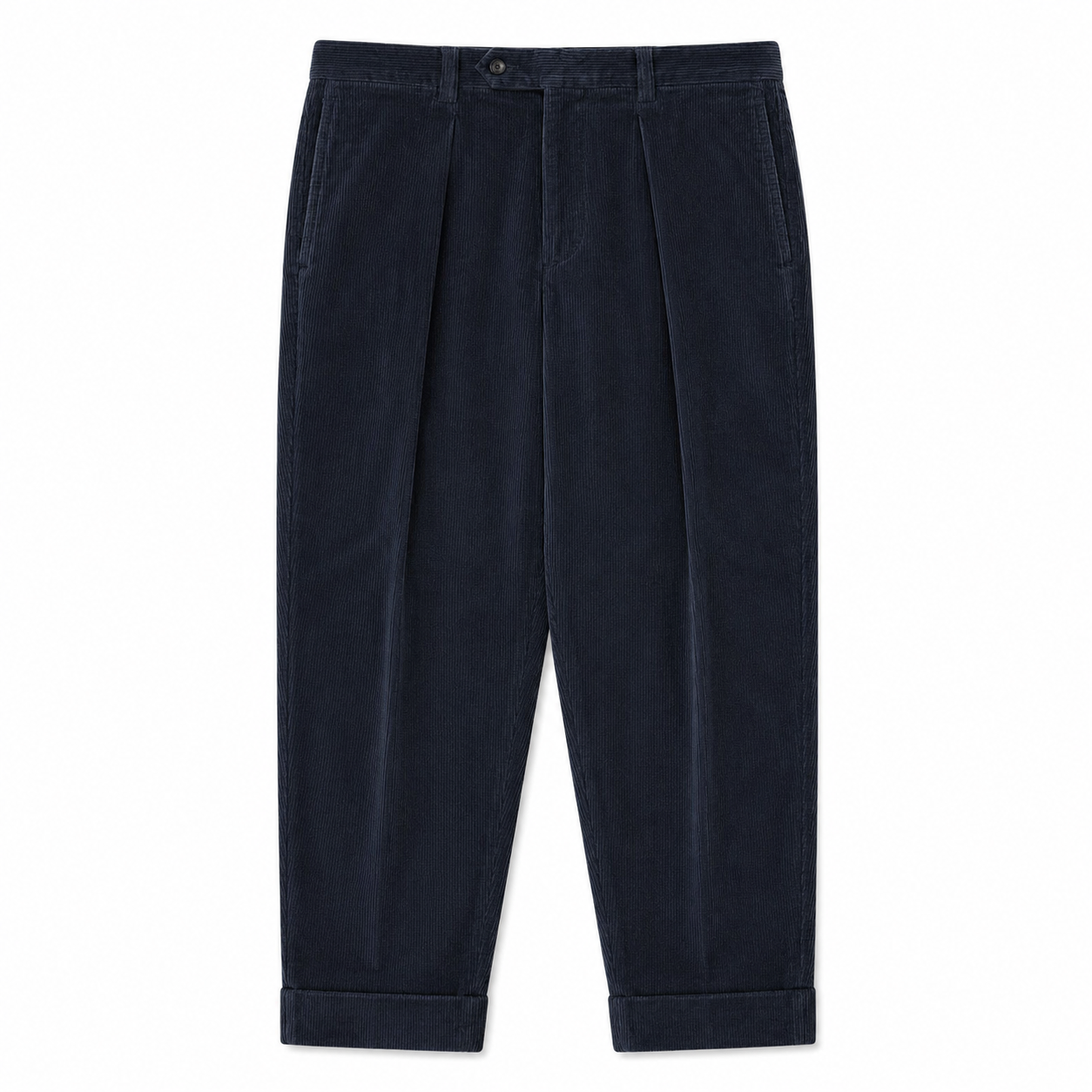 Pantaloni chino FRESH Camogli in velluto a coste con pieghe, blu navy