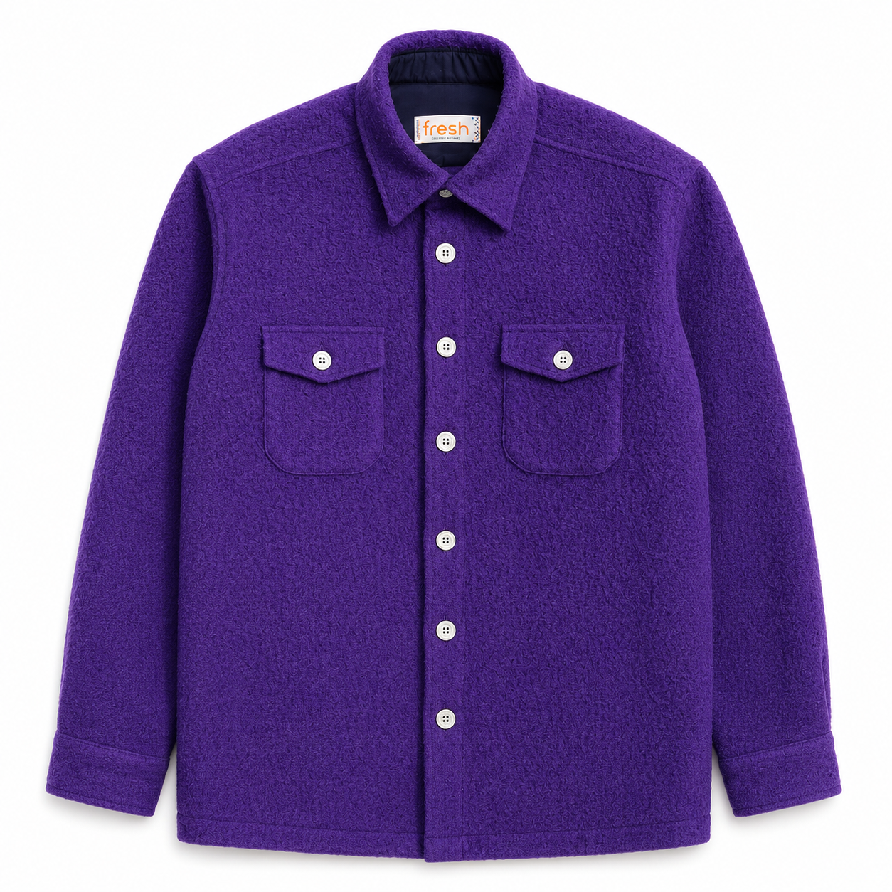 Camicia-giacca in Pura Lana Casentino Viola