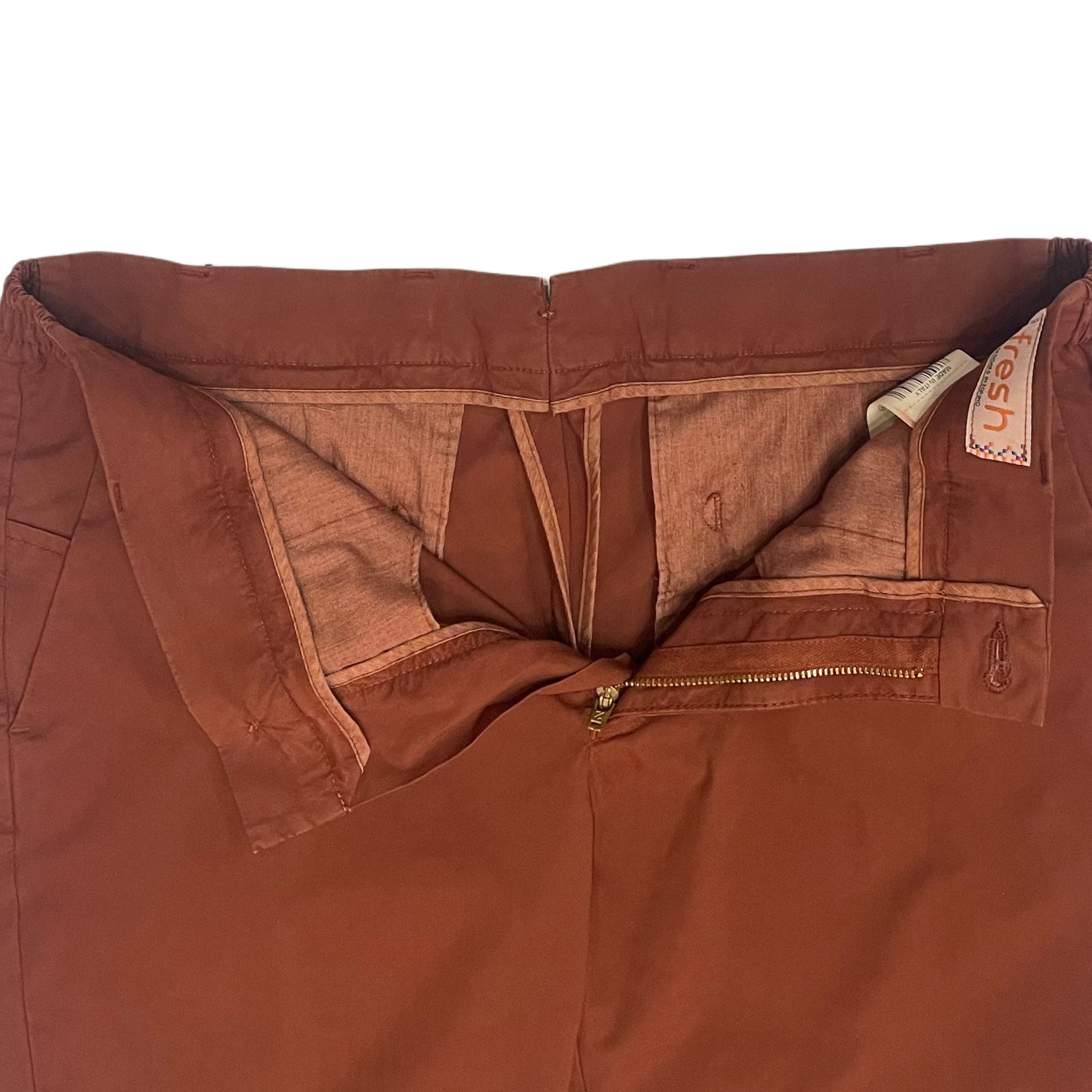 FRESH Recco Cotton Chino Shorts In Brick Red
