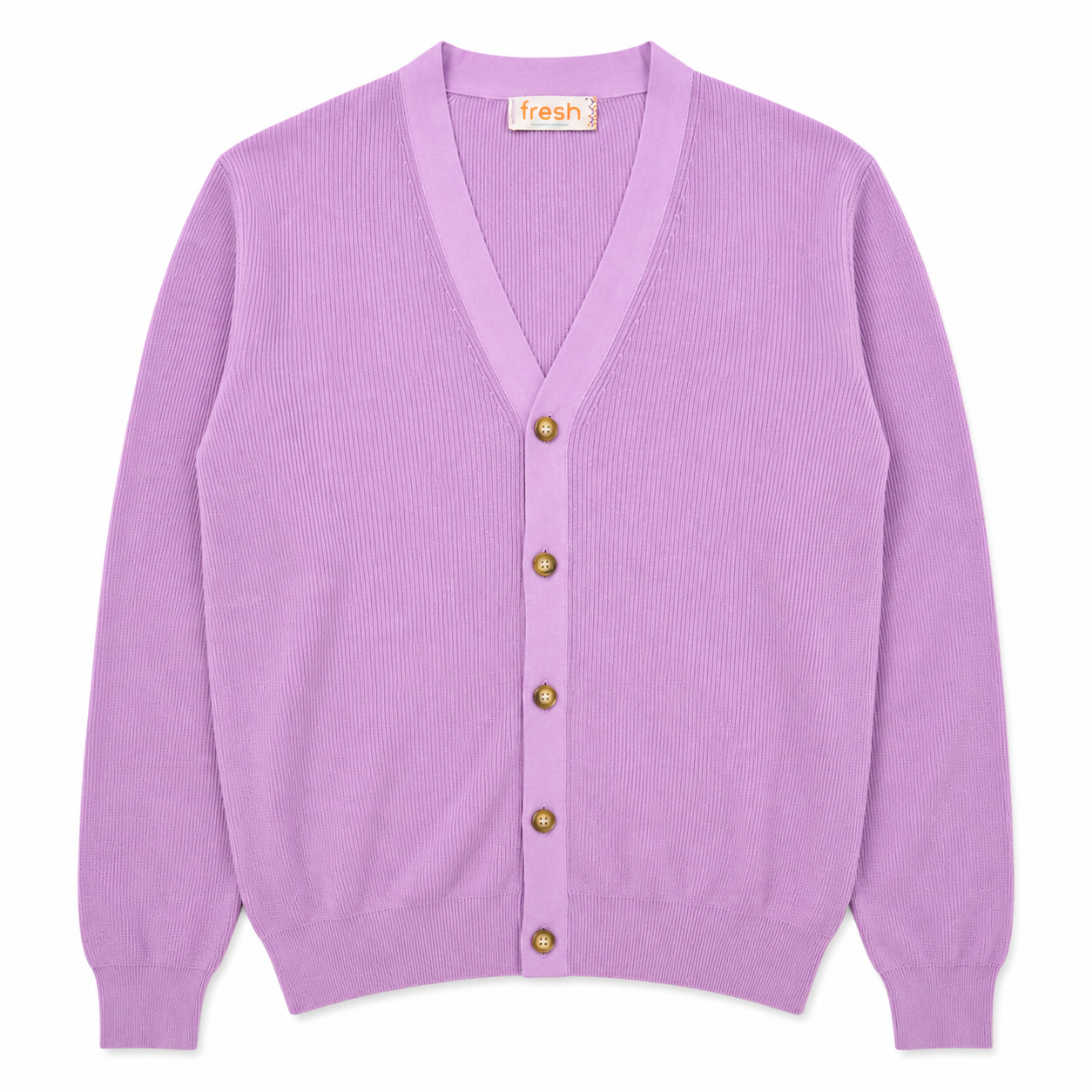 FRESH Scott Italian Cotton Cardigan in Lilac