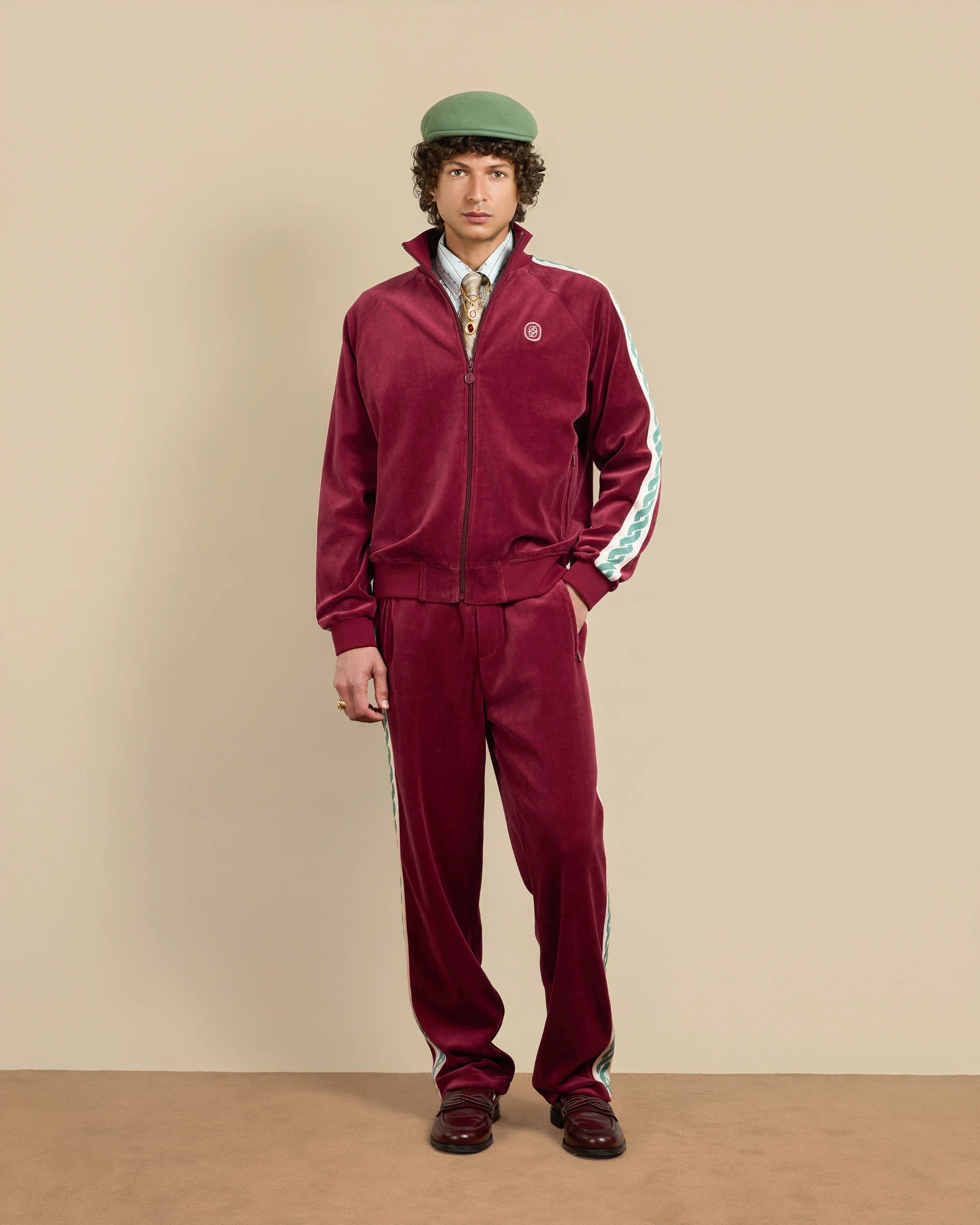 DRÔLE DE MONSIEUR La Track Jacket Velours Wine