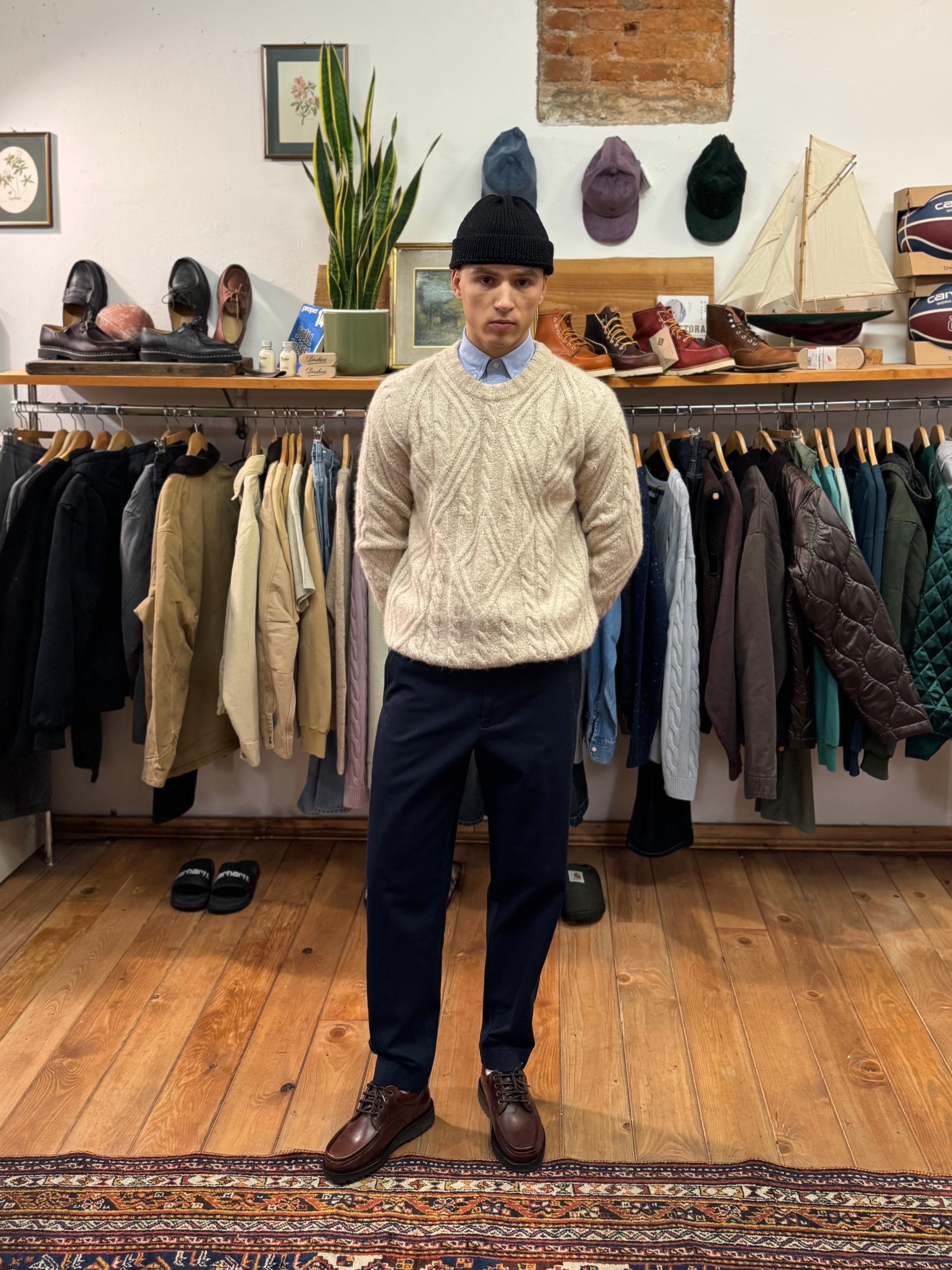 FRESH Pescatore Alpaca Wool Crew Neck in Cream