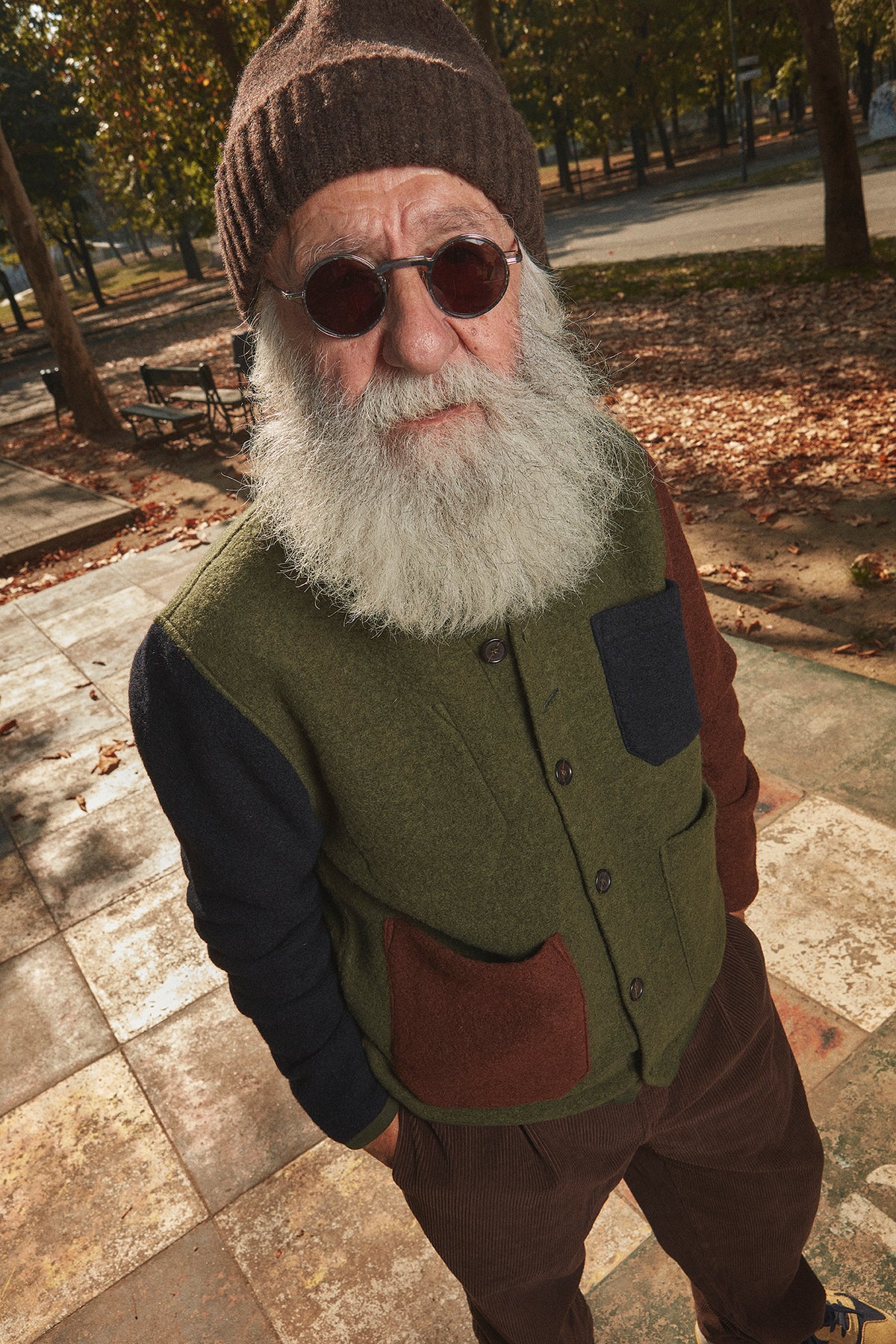 UNIVERSAL WORKS x Fresh Cardigan Wool Fleece Olive Cocoa