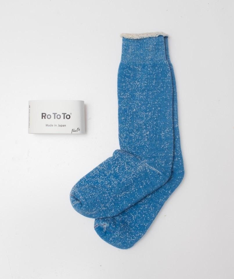 ROTOTO Double Face Socks Blue