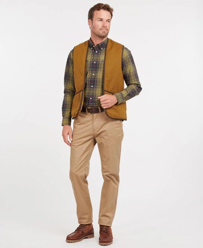 BARBOUR Gilet Chaud Pile Doublure Zippée Marron