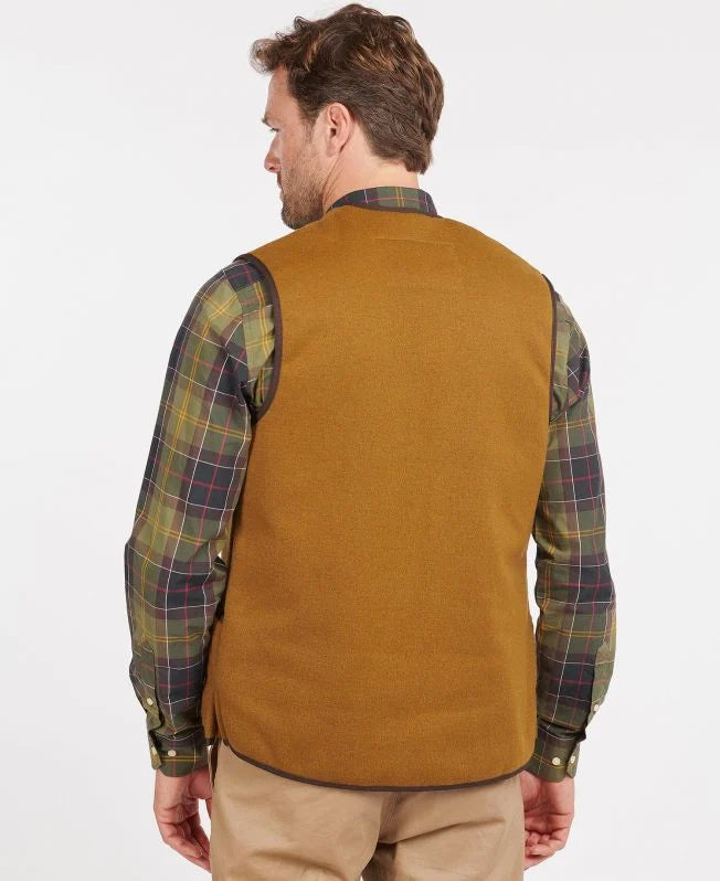 BARBOUR Gilet Chaud Pile Doublure Zippée Marron