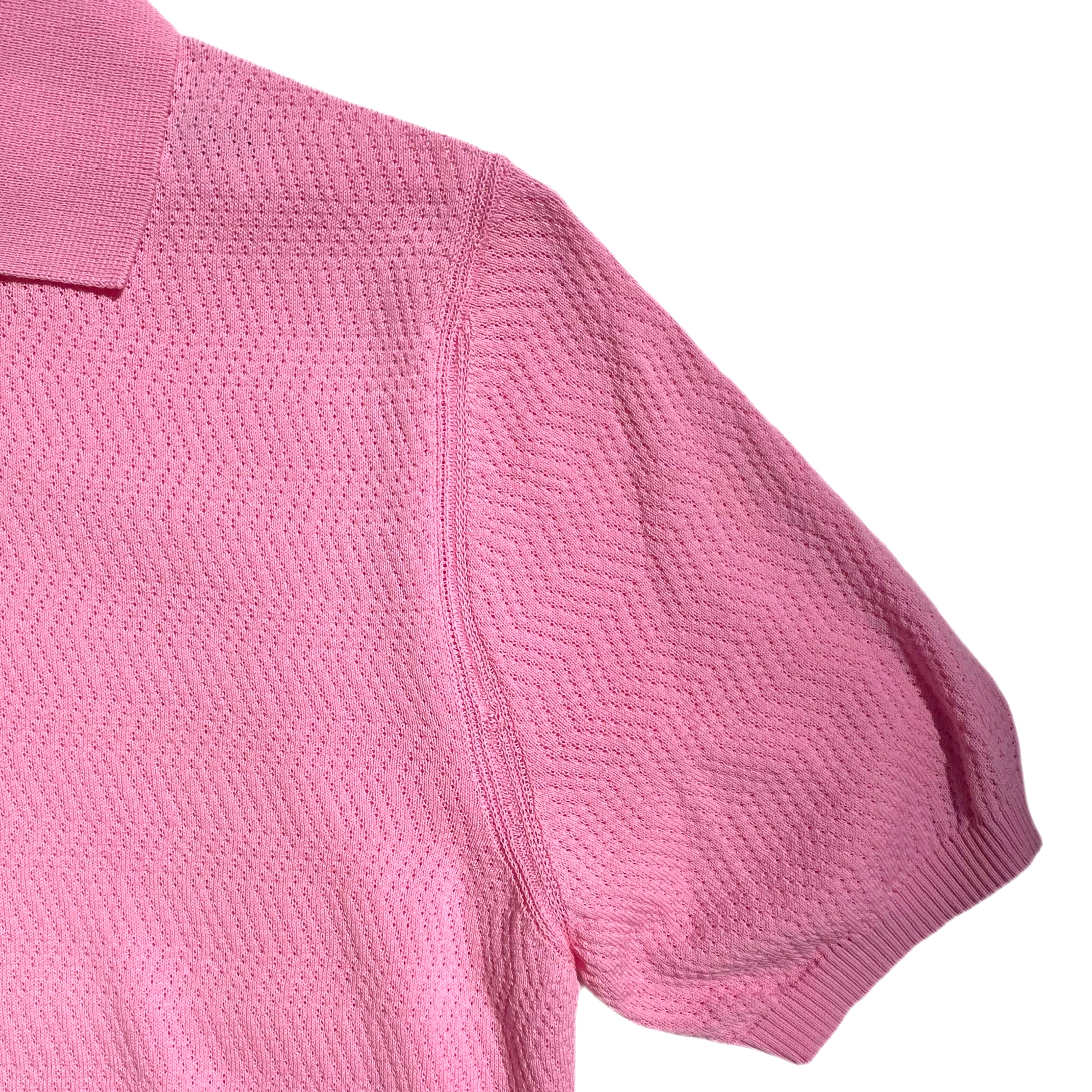 FRESH Hopkins Polo tricoté en crêpe de coton extra fin en rose