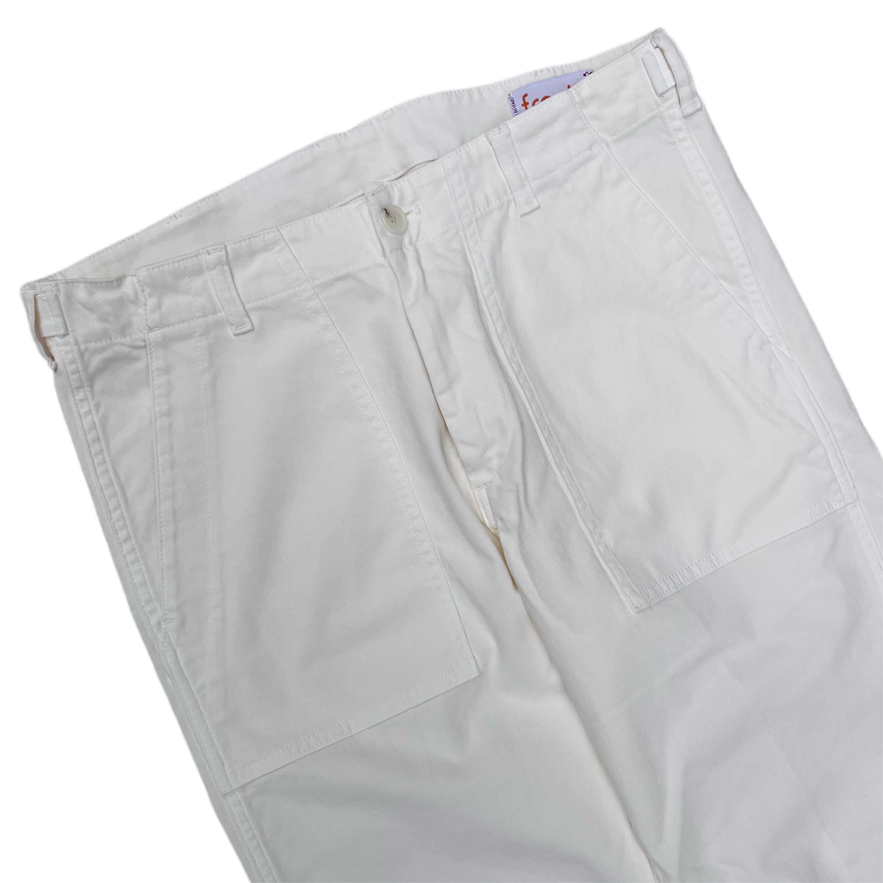 Pantalon de fatigue en coton FRESH en blanc beurre