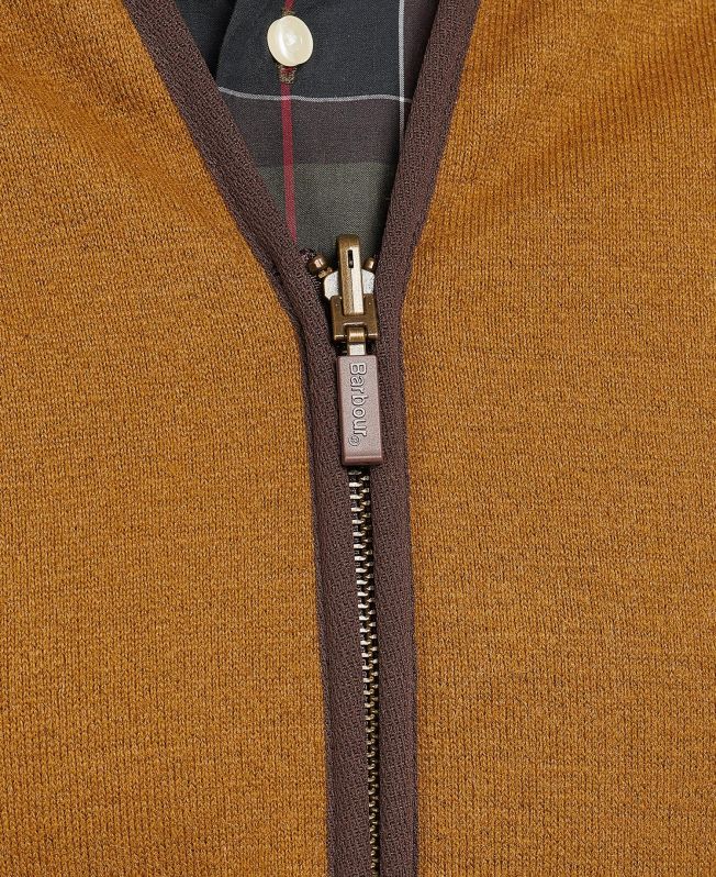 BARBOUR Gilet Chaud Pile Doublure Zippée Marron
