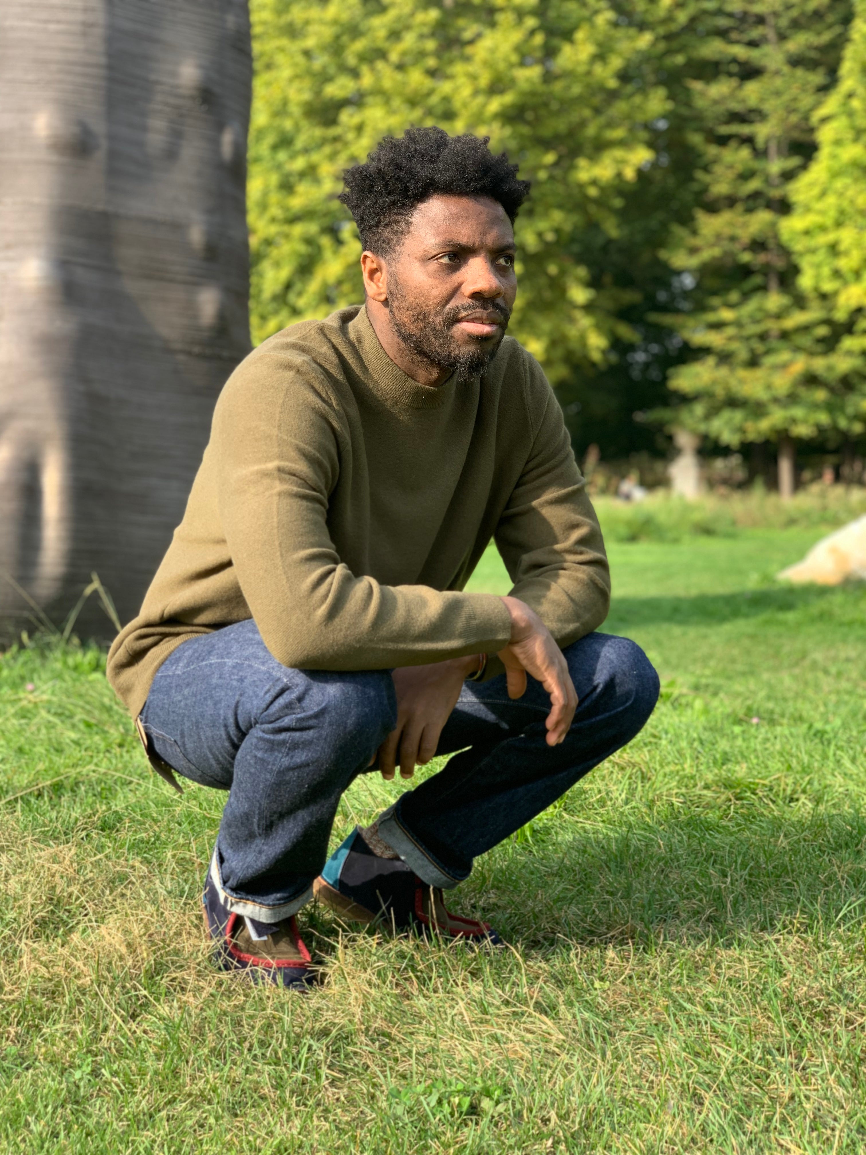 FRESH Pull Col Rond En Laine Vert Militaire