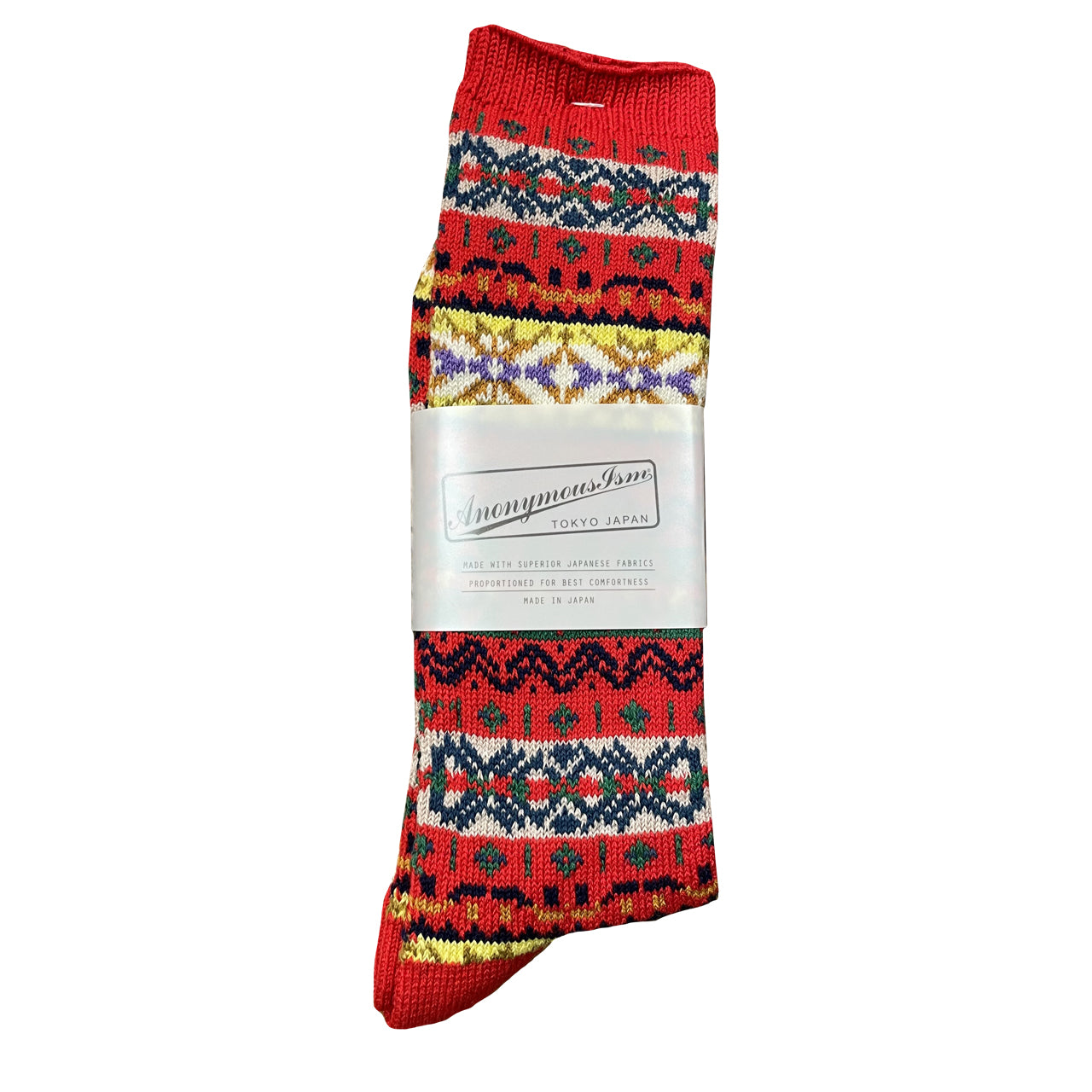 ANONYME ISM Fairisle Crew Chaussettes Rouges