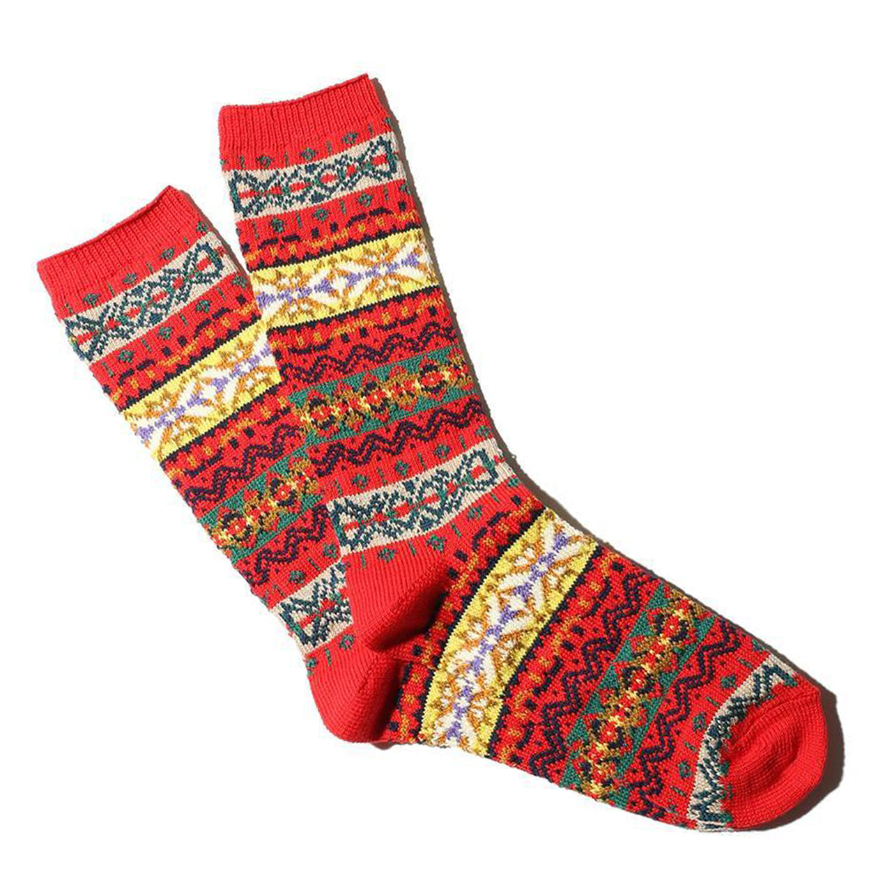 ANONYME ISM Fairisle Crew Chaussettes Rouges