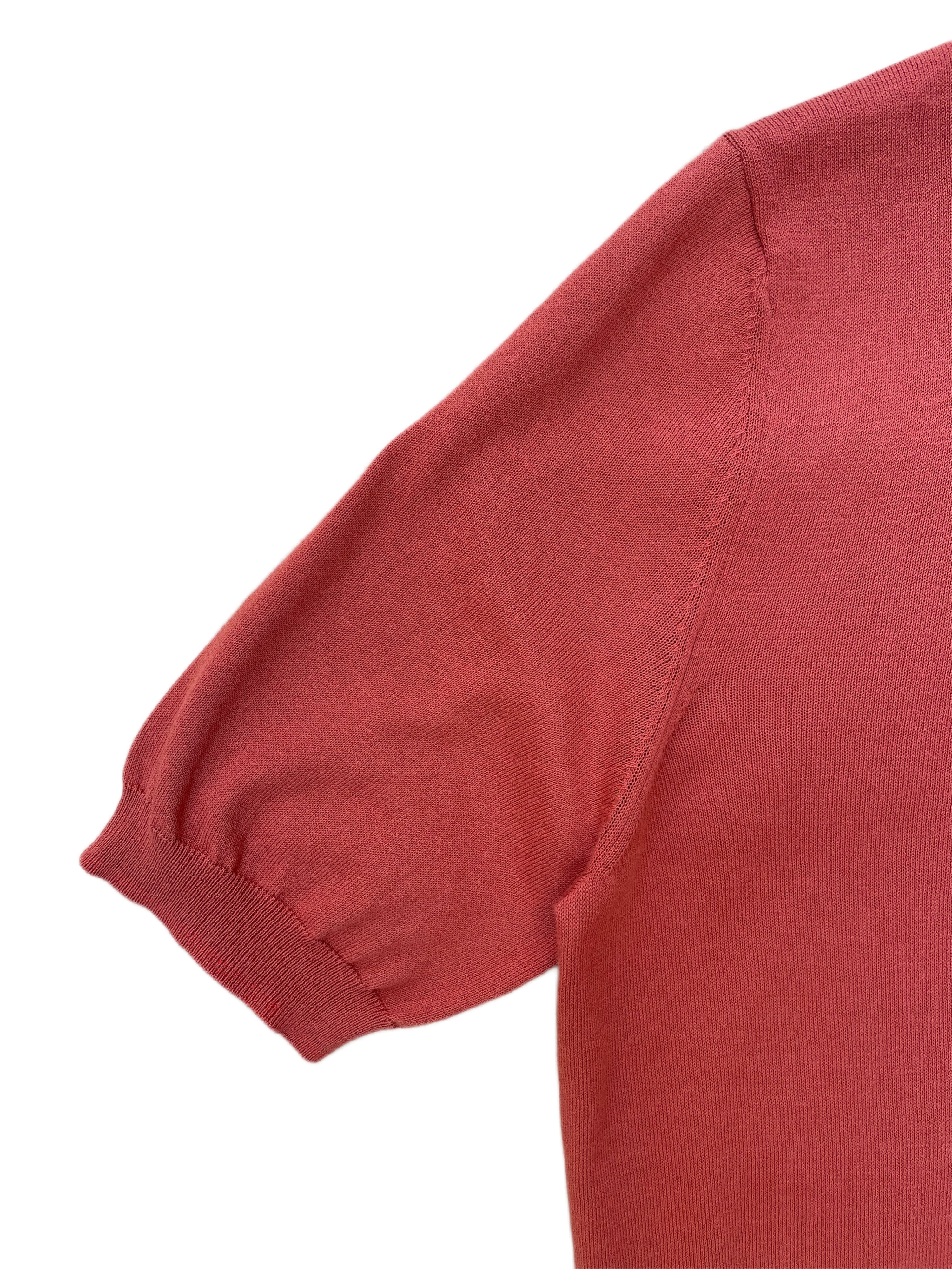 Polo FRESH lavorata a maglia in cotone crespo extra fine in rosso Cayenne
