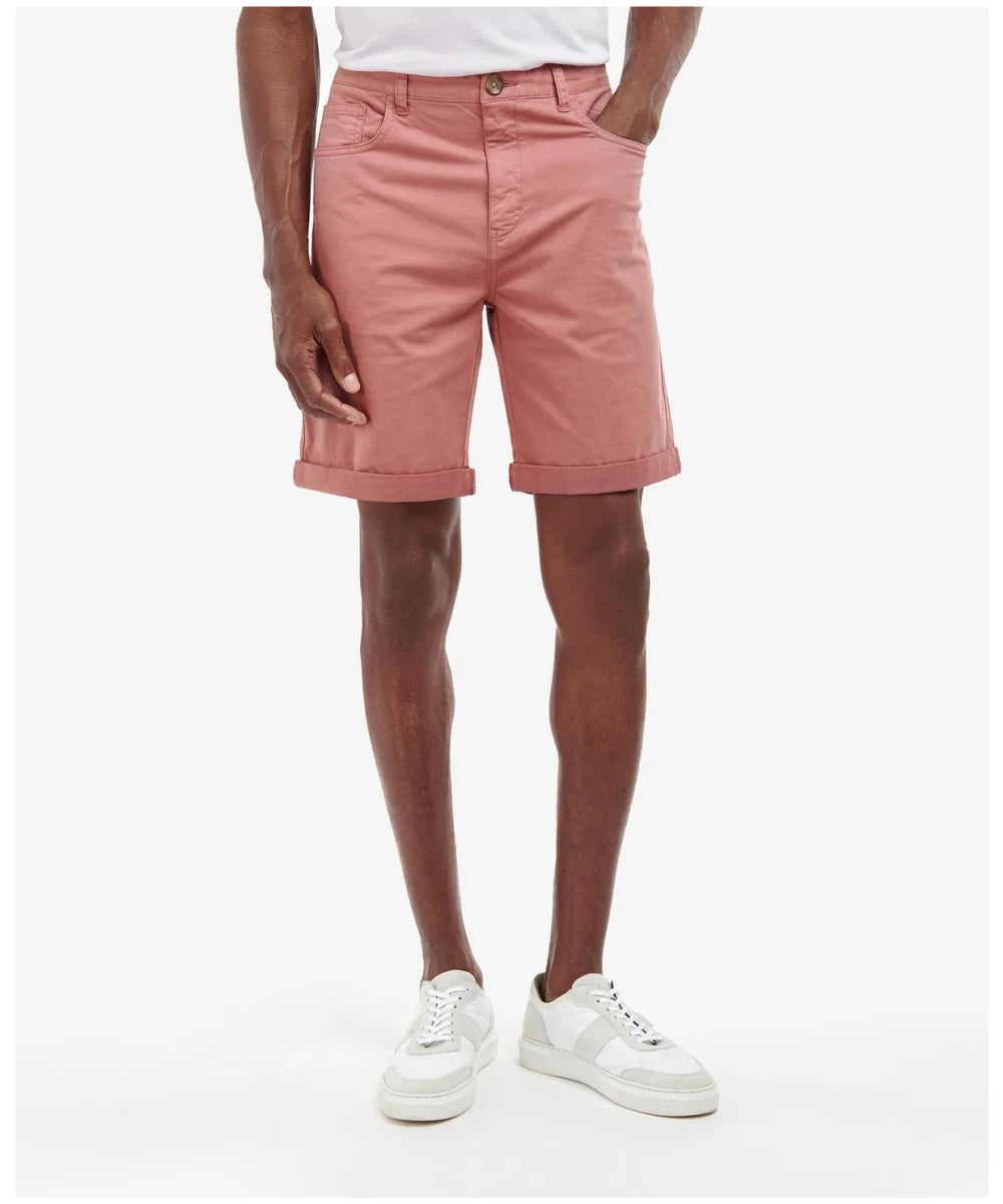 BARBOUR Short en Sergé Surteint Rose Sel