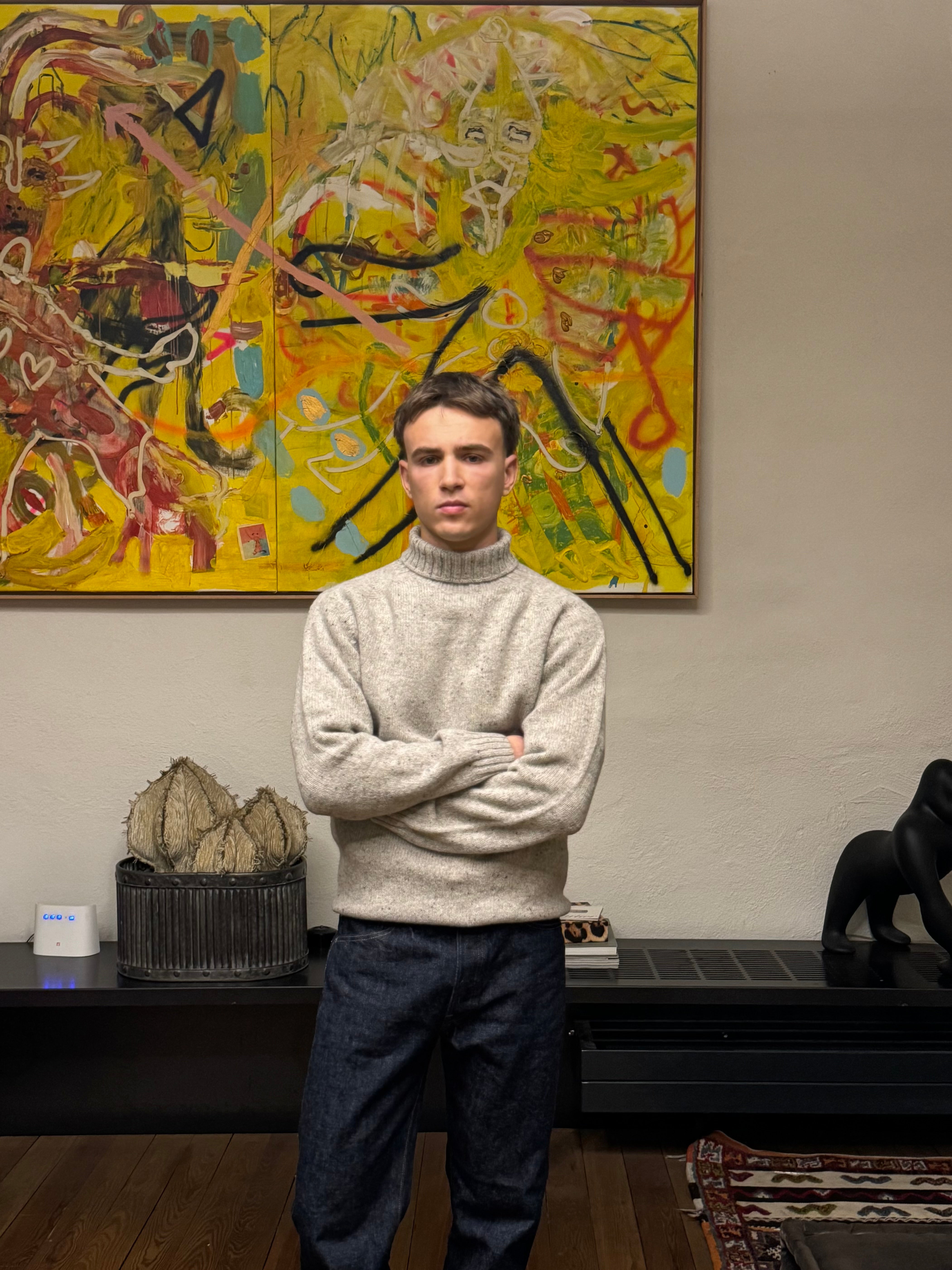 FRESH Mike Donegal Wool Turtleneck Sweater In Mull