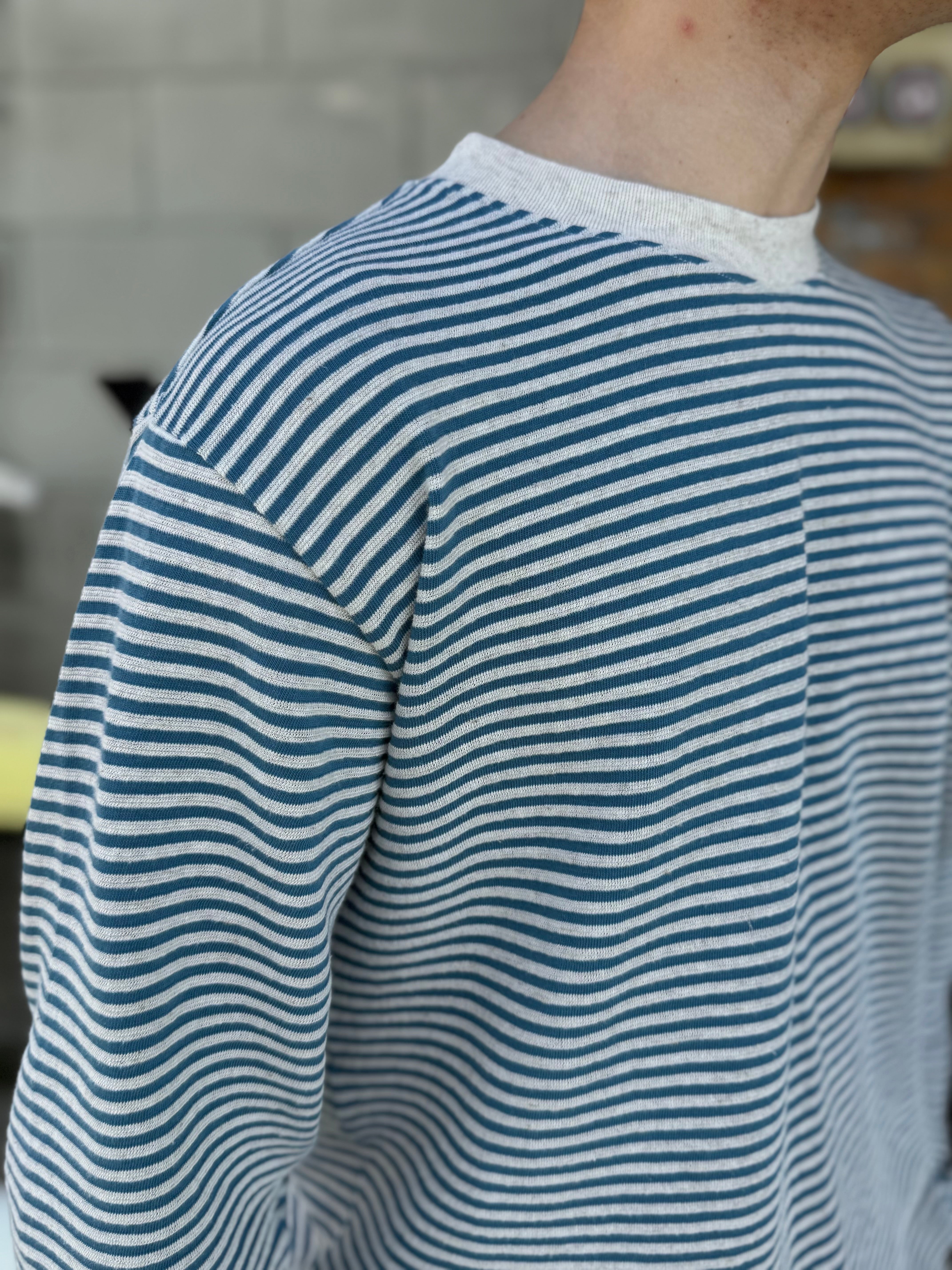 FRESH Marina Long Sleeve Striped T-Shirt in Royal Blue