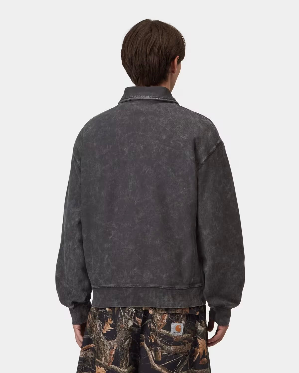 CARHARTT WIP Lambert Polo Sweat Black Moon Wash