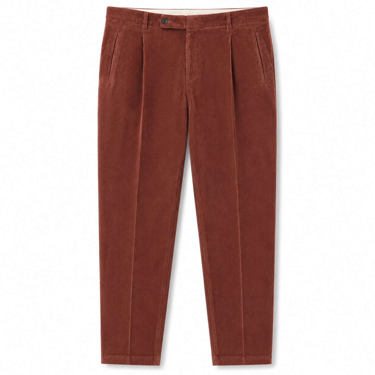 FRESH Corduroy Pleated Chino Pants In Copper
