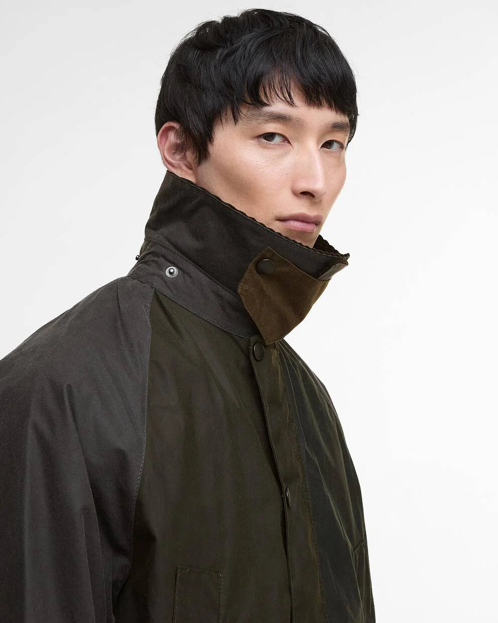 BARBOUR Patchwork Oversized Bedale Waxed Jacket Sage Multi