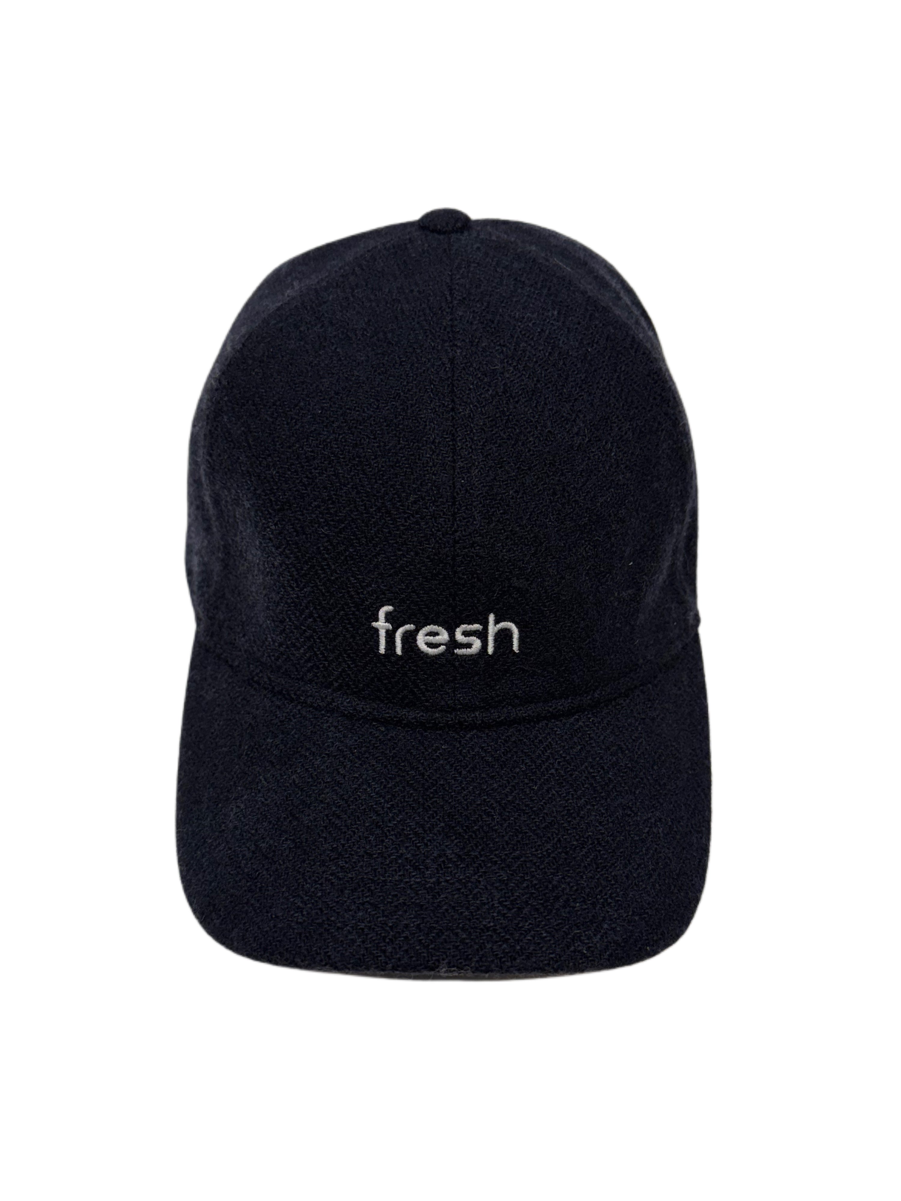 FRESH Six-Panel Dark Navy Wool Cap