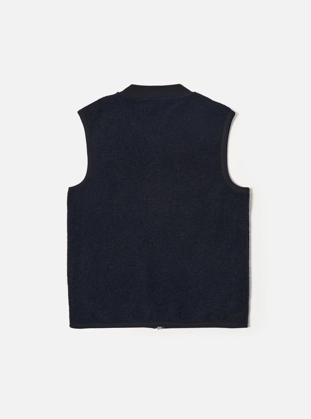 UNIVERSAL WORKS Navy Wool Fleece Zip Waistcoat
