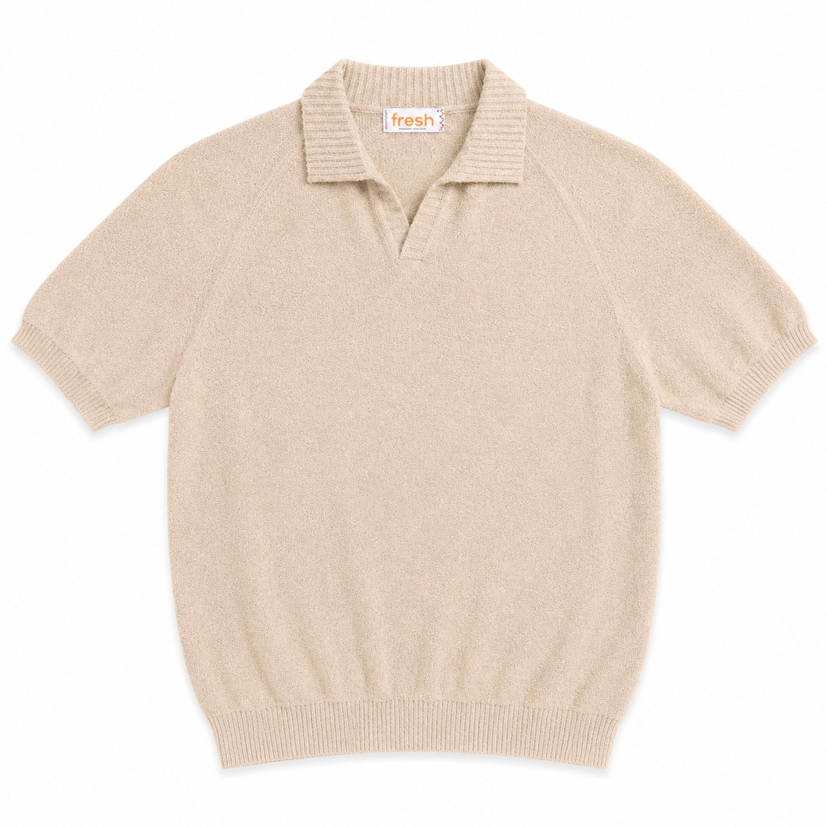 FRESH Sand Boucle Cotton Polo Shirt