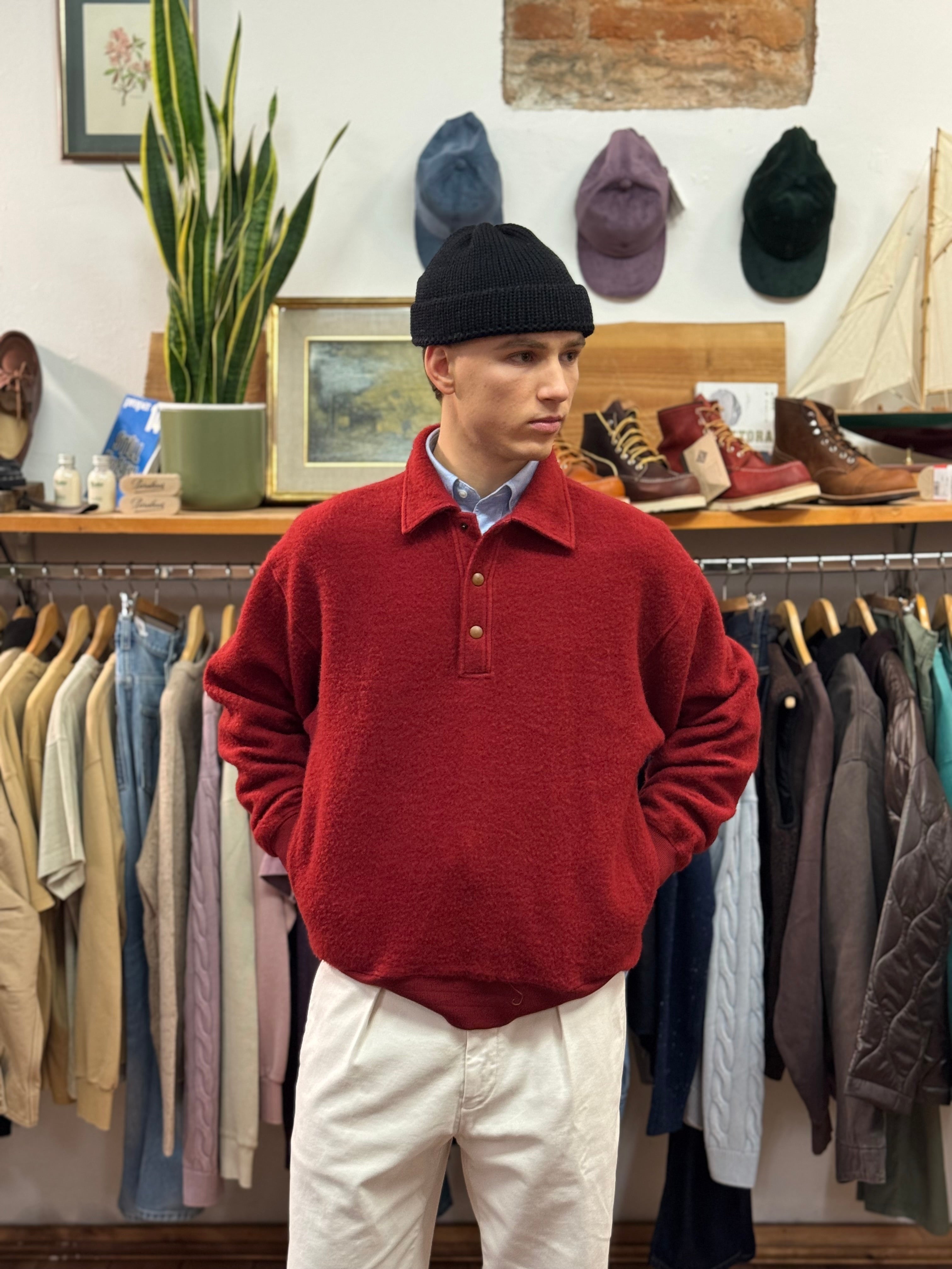 FRESH Bamboo Polo Sweater In Red