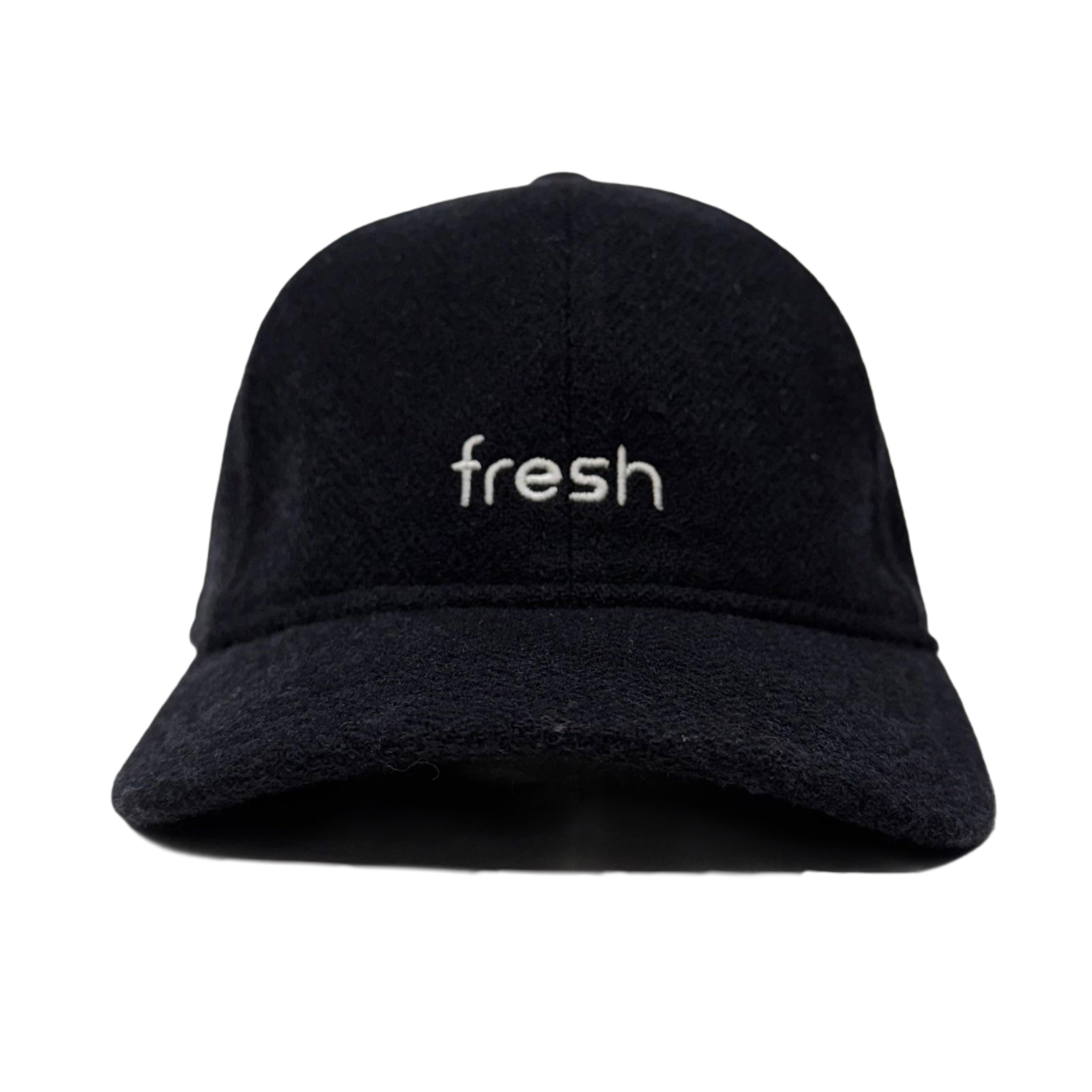 FRESH Six-Panel Dark Navy Wool Cap