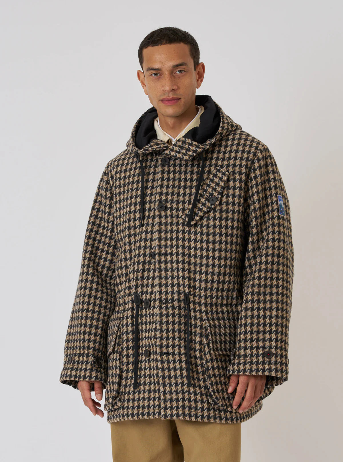 UNIVERSAL WORKS Sand Cortina Tweed Boston Parka