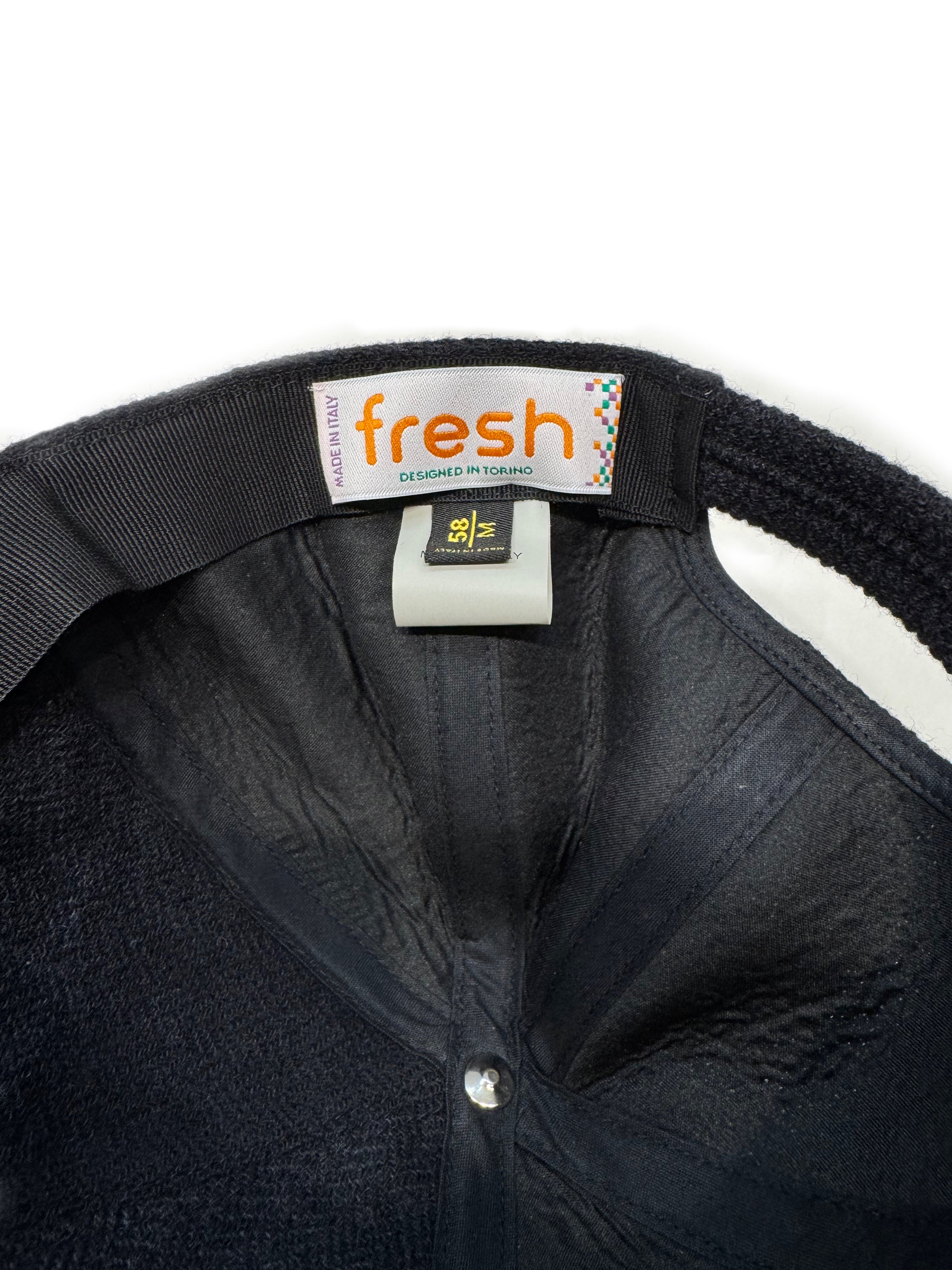 FRESH Six-Panel Dark Navy Wool Cap