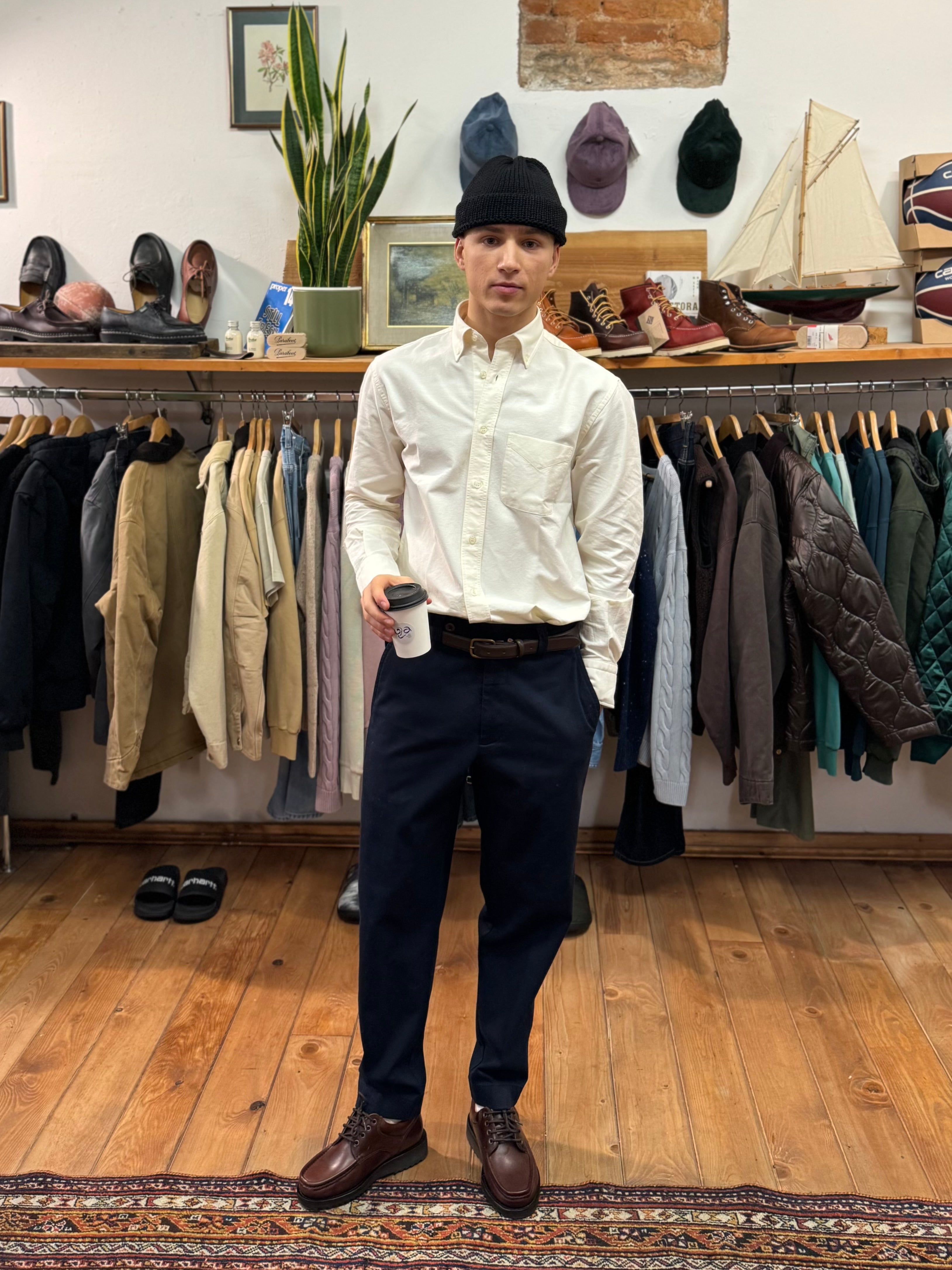 FRESH Natural Oxford Cotton Button Down Shirt