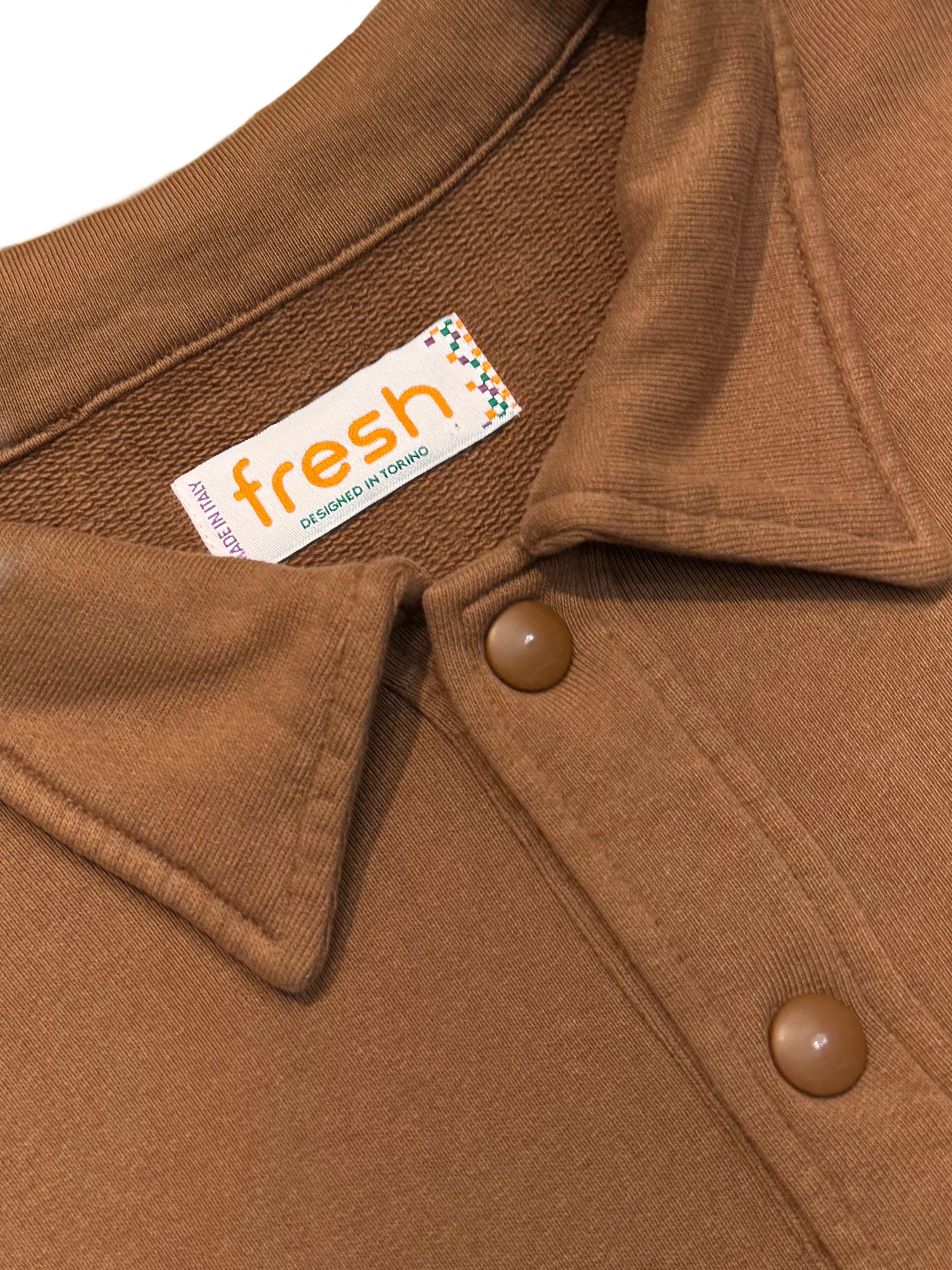 Felpa polo in cotone FRESH Mike in marrone