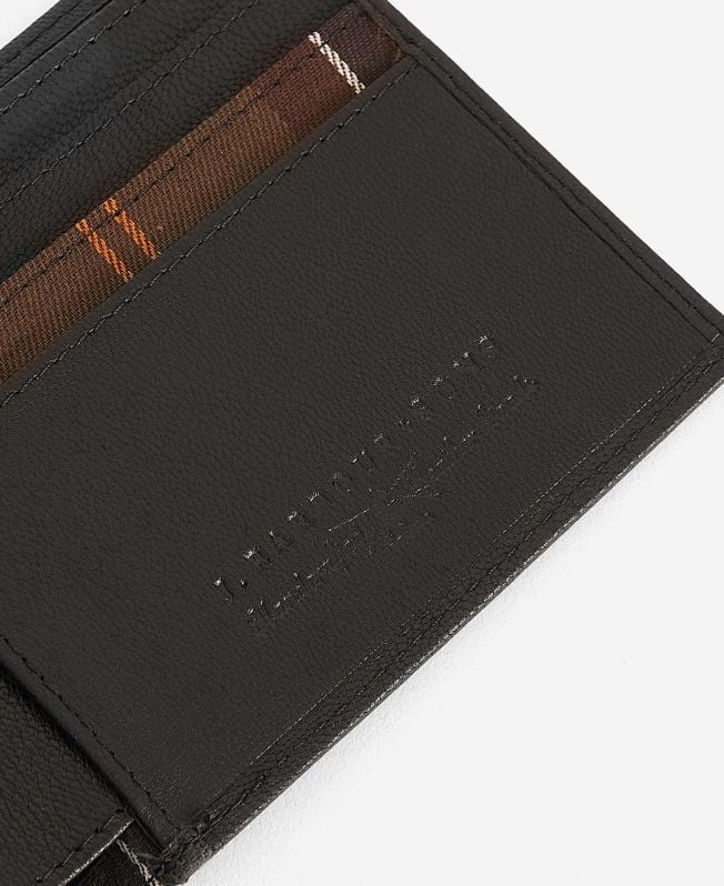 BARBOUR Wallet & Card Holder Gift Set Black Classic Tartan