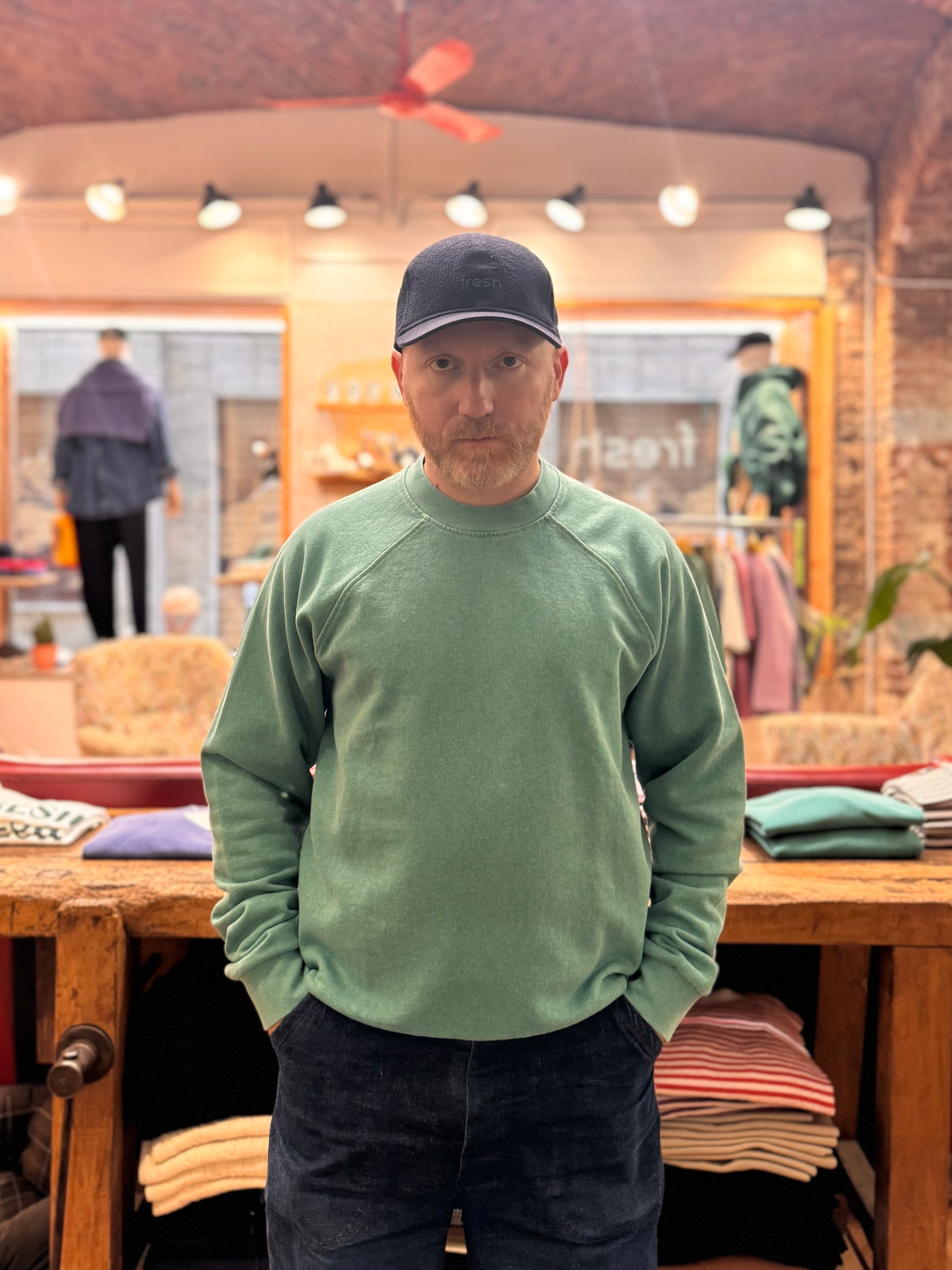 FRESH Billie Plated Cotton Sweatshirt in Happy Green