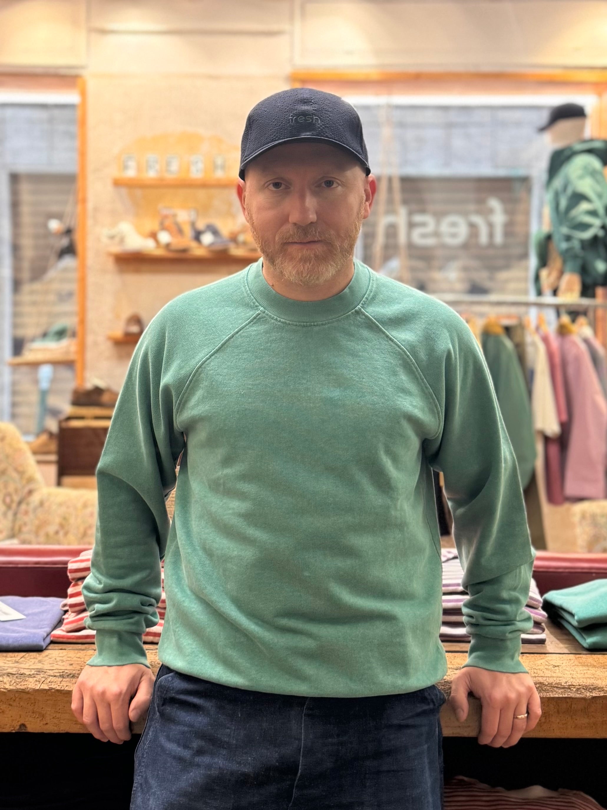 FRESH Billie Plated Cotton Sweatshirt in Happy Green
