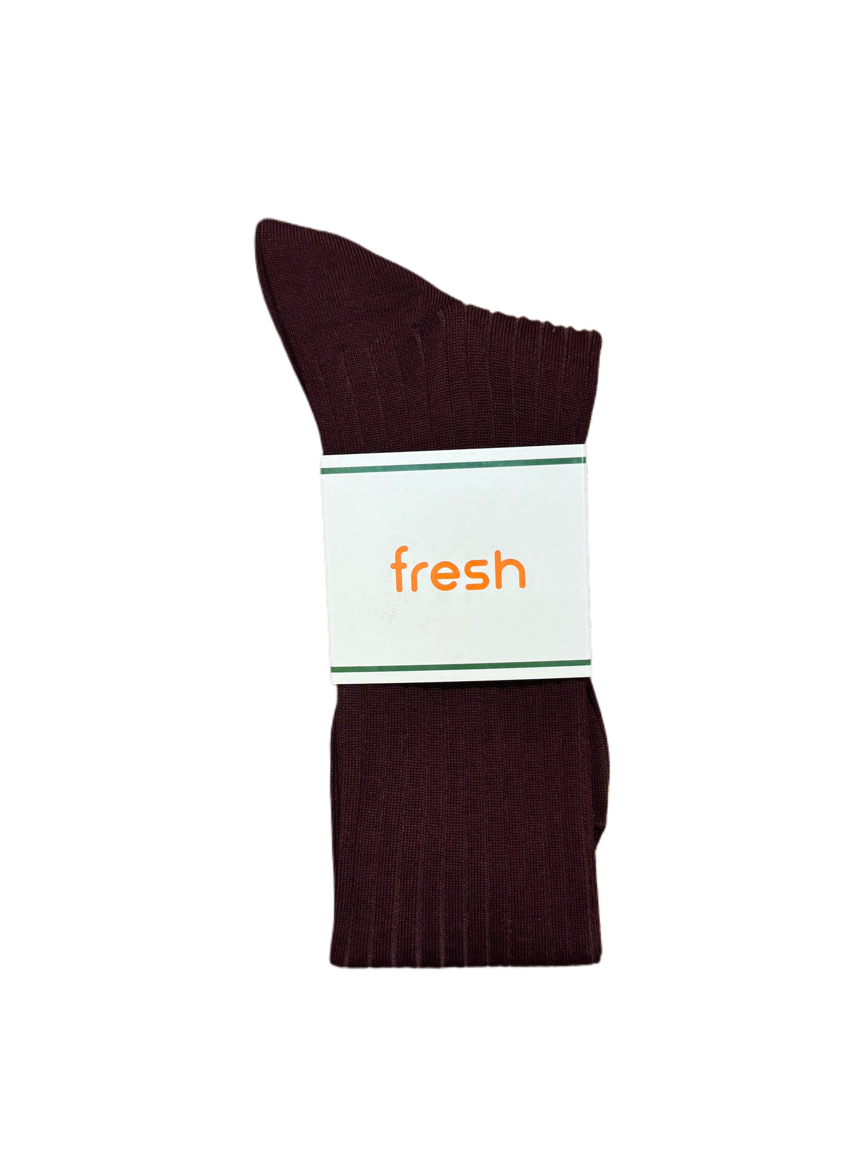 FRESH Cotton Over-the-Calf Lenghth Socks In Bordeaux
