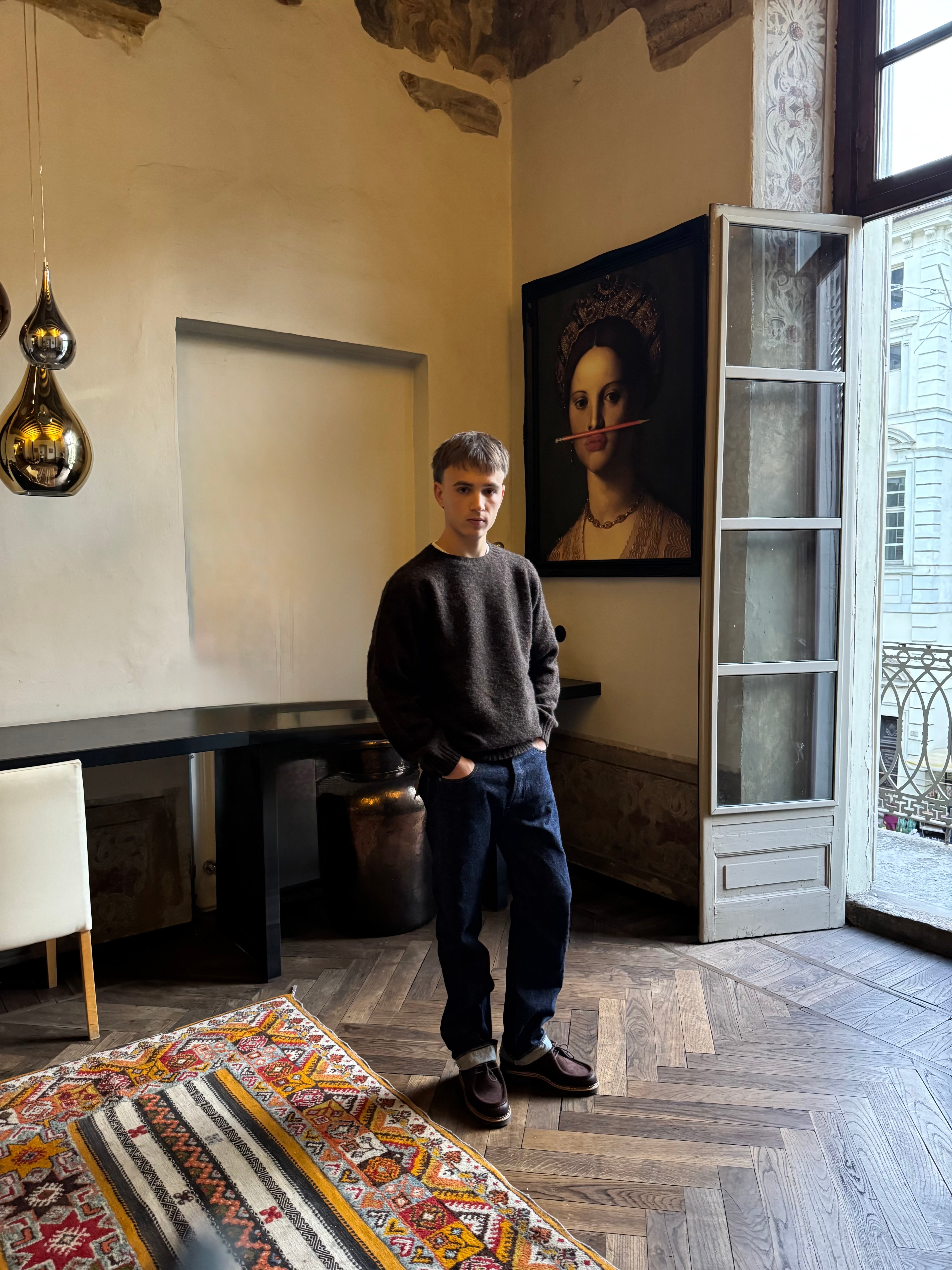 FRESH Sean Shaggy Shetland Wool Jumper In Turin