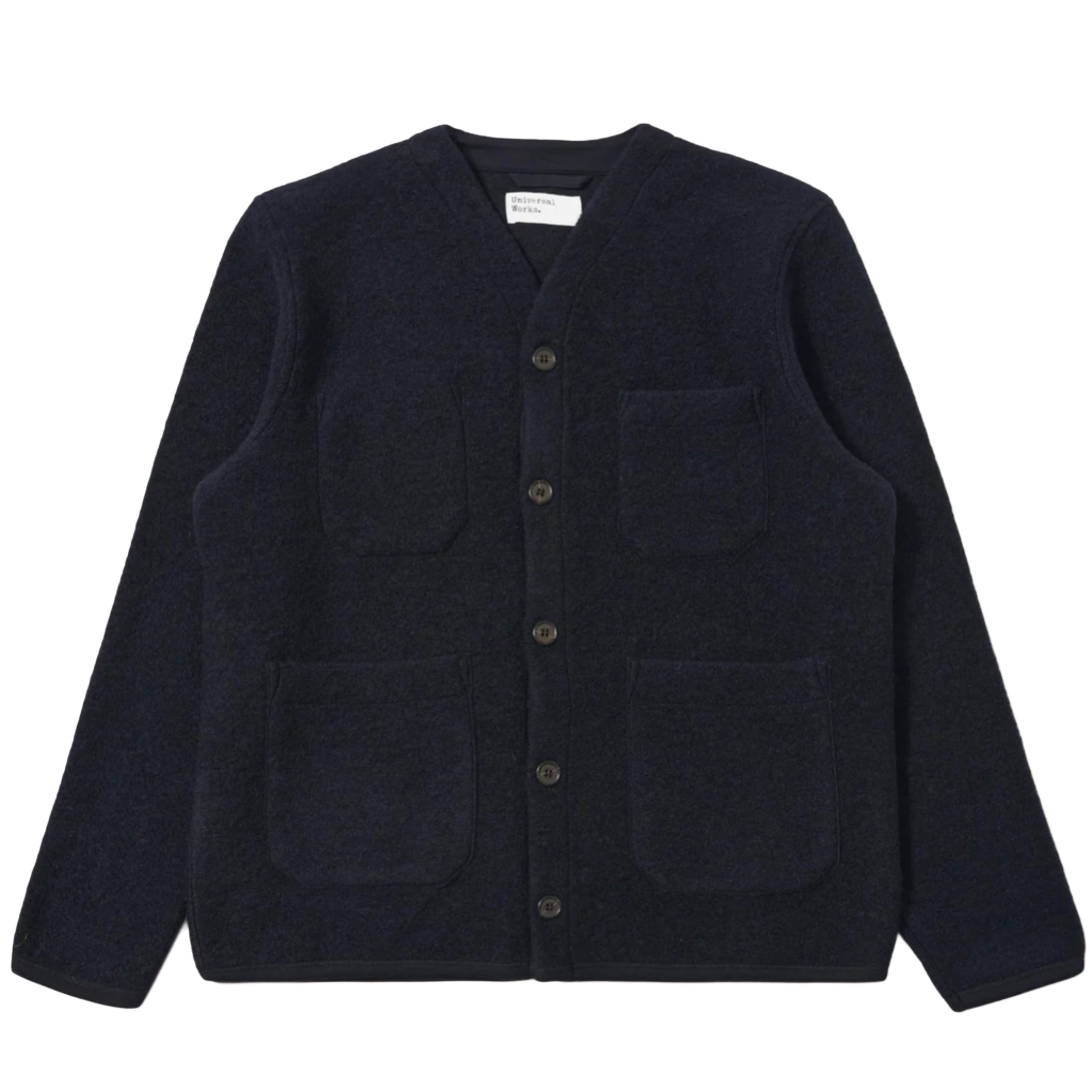 UNIVERSAL WORKS Navy Wool Fleece Cardigan