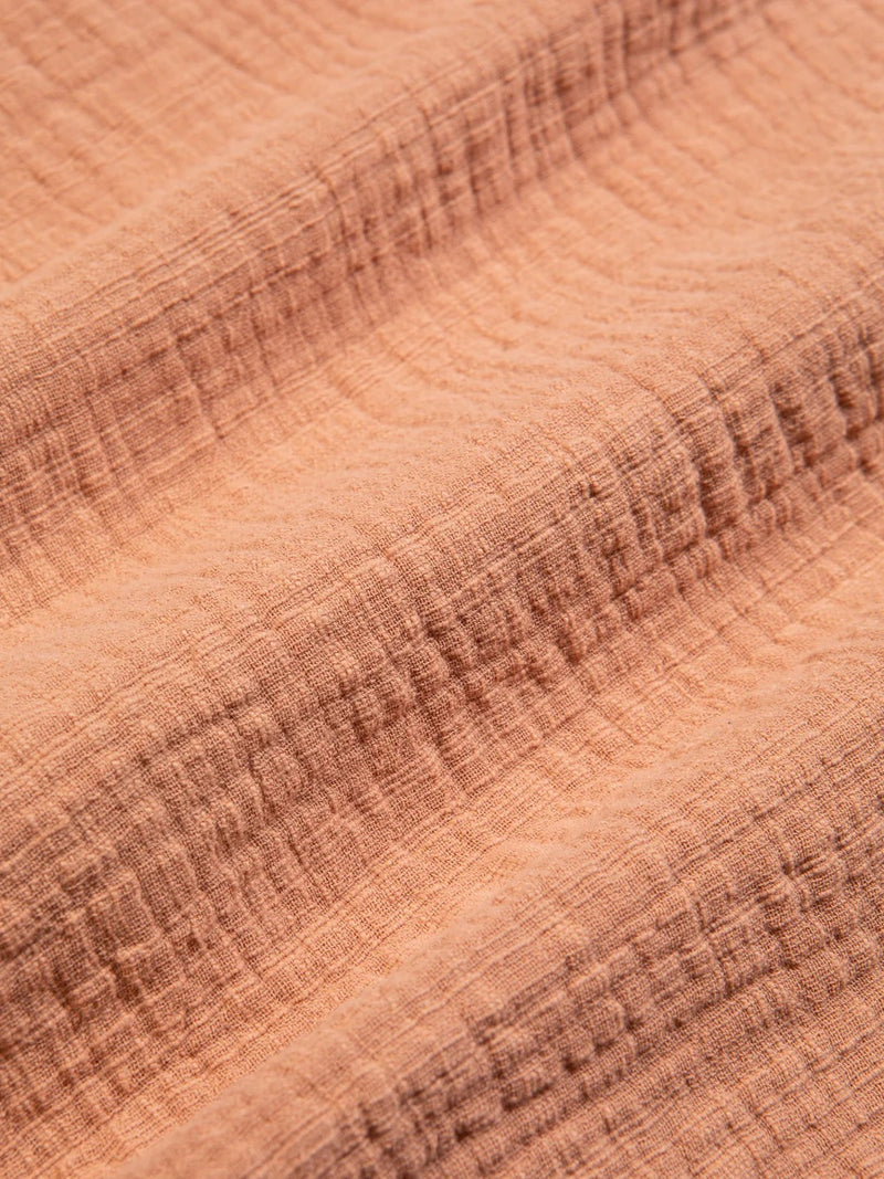 KESTIN Aberlady Shirt in Terracotta Textured Cotton