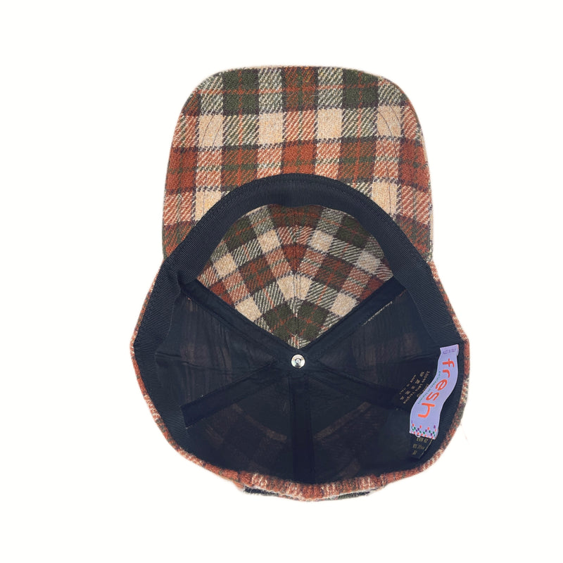 FRESH Shetland Wool Cap Tartan Brown