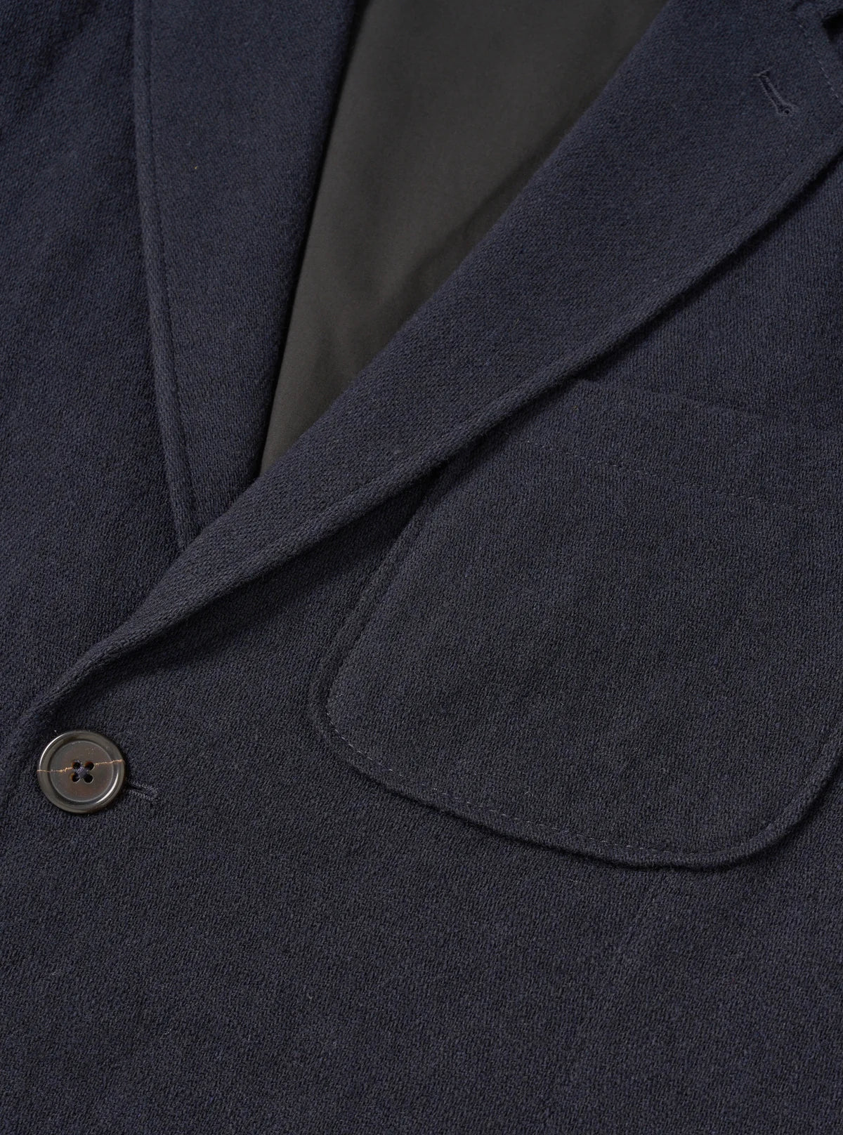 UNIVERSAL WORKS Dark Navy Robin Wool Mix Two Button Jacket