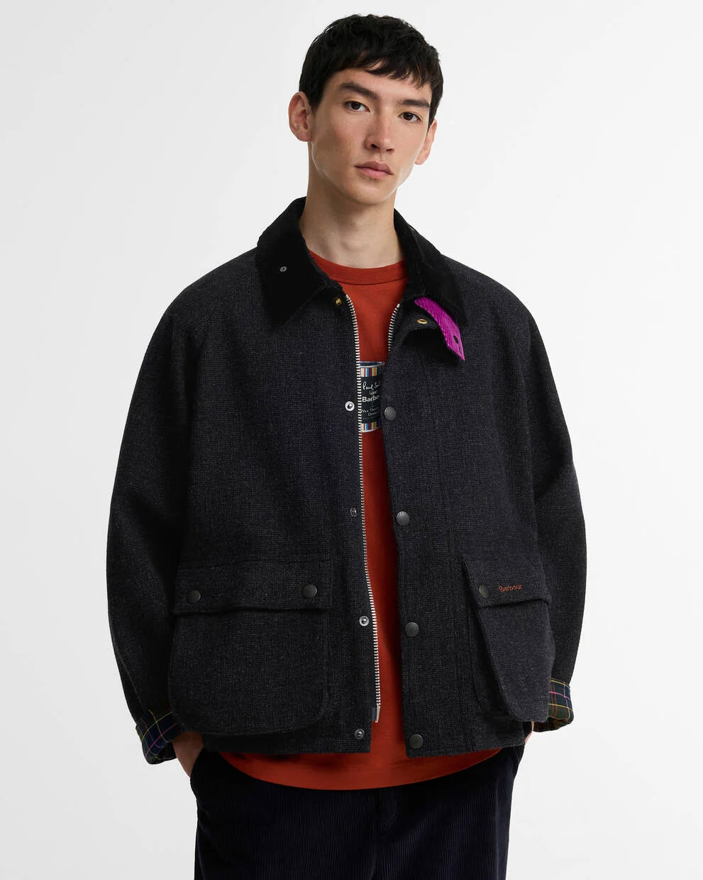 BARBOUR x Paul Smith Barbour Charcoal Transport Wool Jacket