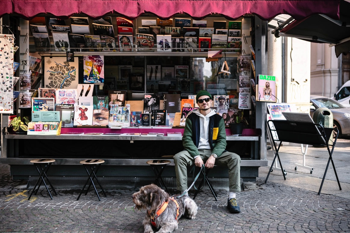 UNIVERSAL WORKS x Fresh Cardigan Wool Fleece Navy Yellow