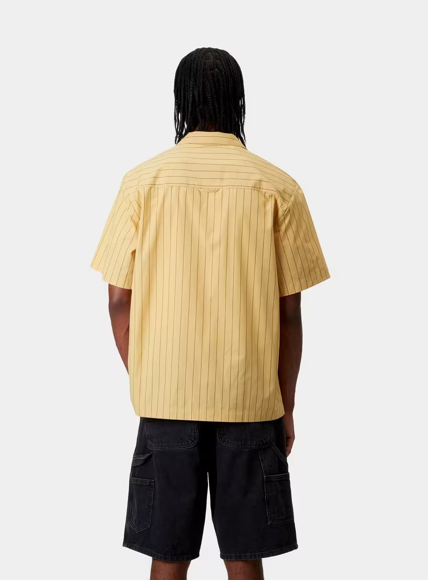 CARHARTT WIP S/S Hendry Shirt Seaton Stripe Straw Liberica