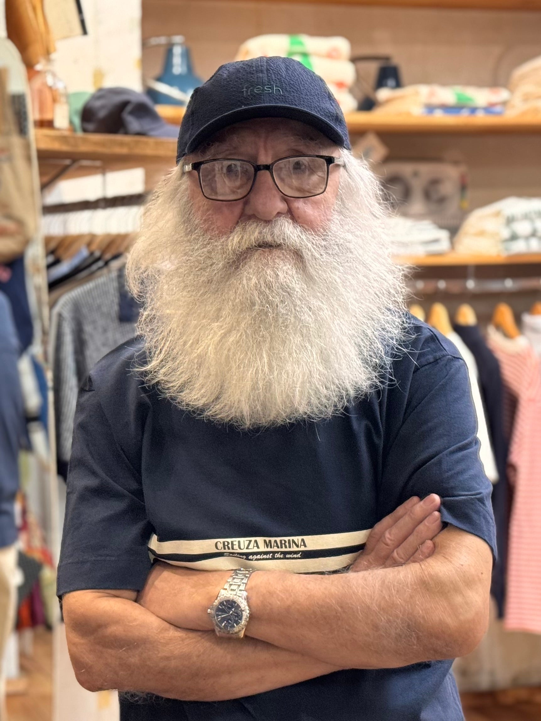 T-shirt in cotone FRESH Creuza Marina blu navy