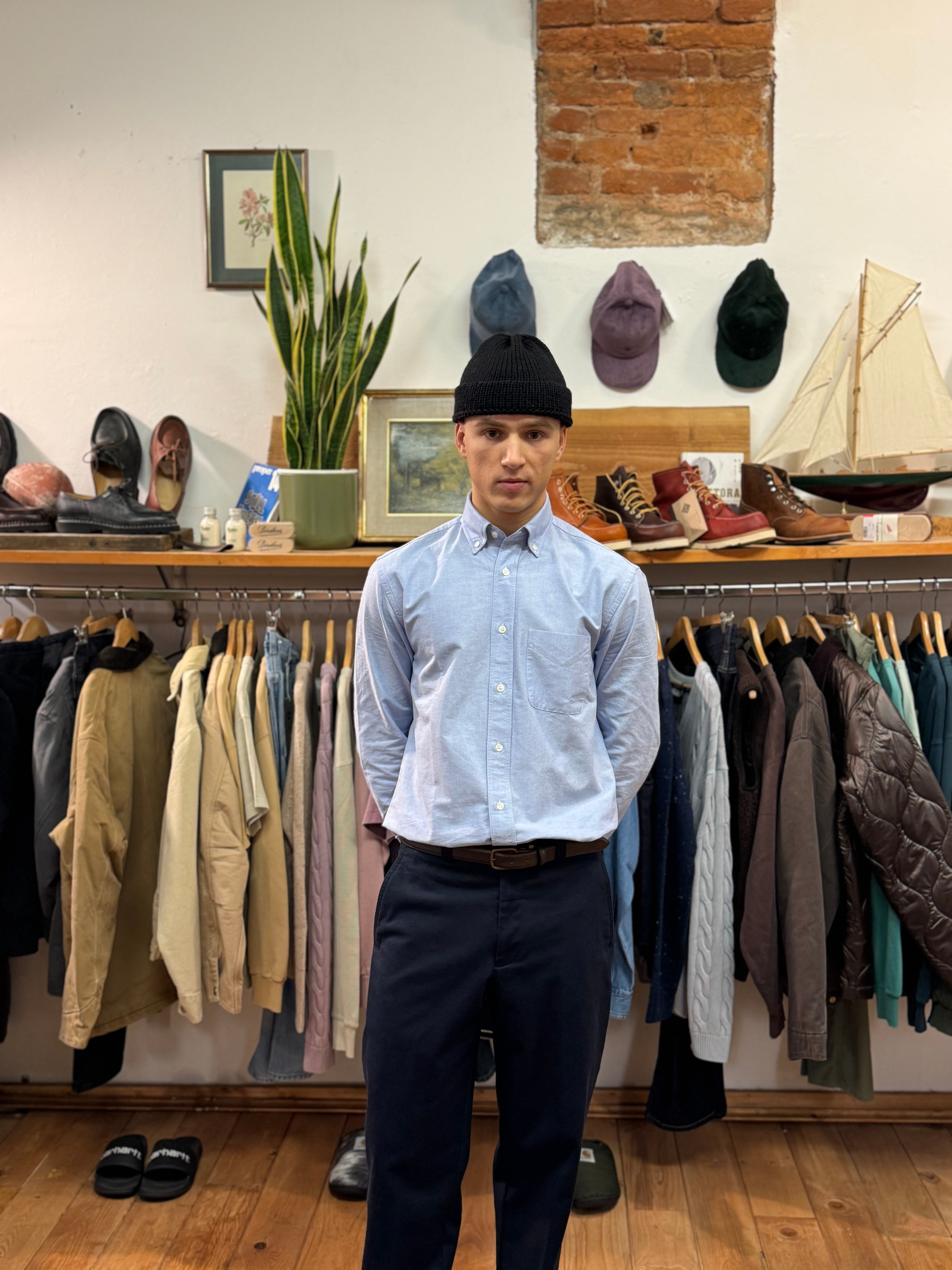 Chemise boutonnée en coton Oxford bleu clair FRESH