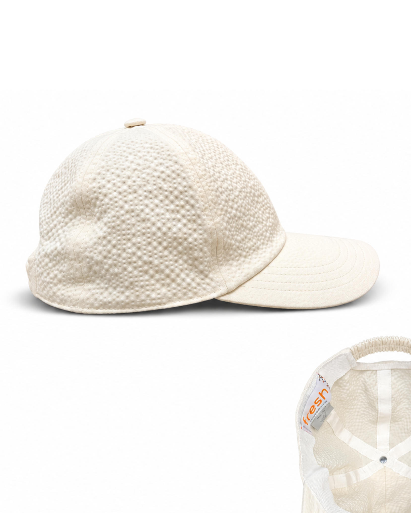 FRESH Seersucker Cap in Cream