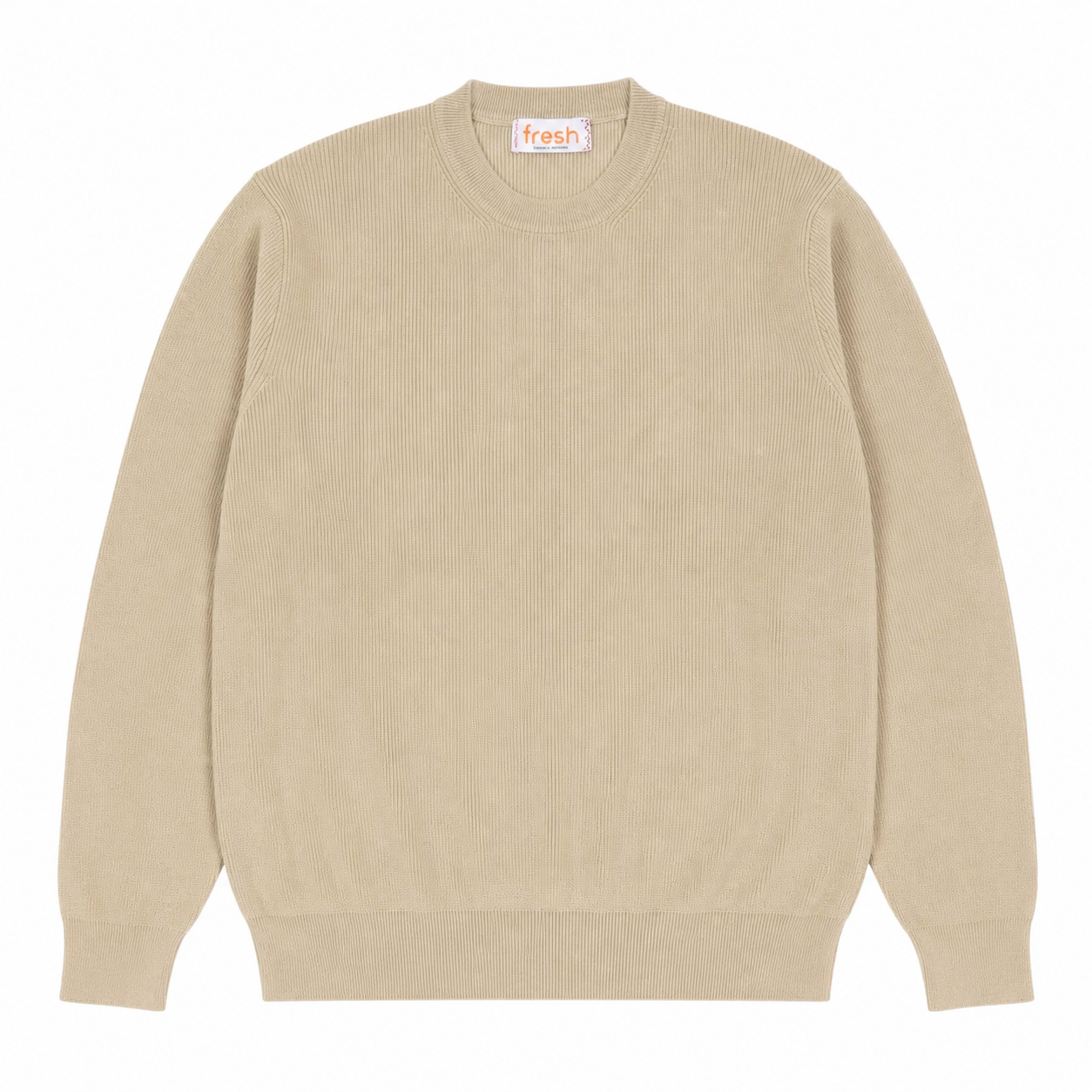 Maglione girocollo in cotone italiano FRESH René color sabbia