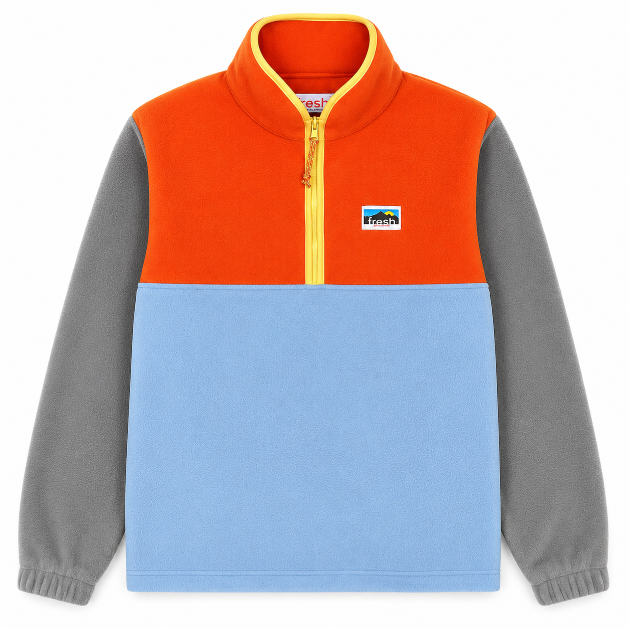 FRESH Yvon Half Zip Fleece Pullover Orange